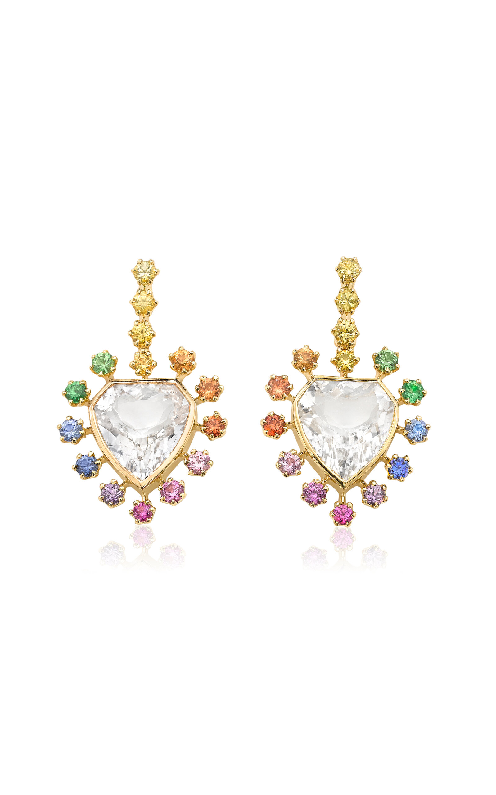 Robinson Pelham 14ct Yellow Gold Mini Daystar Earrings In Multi