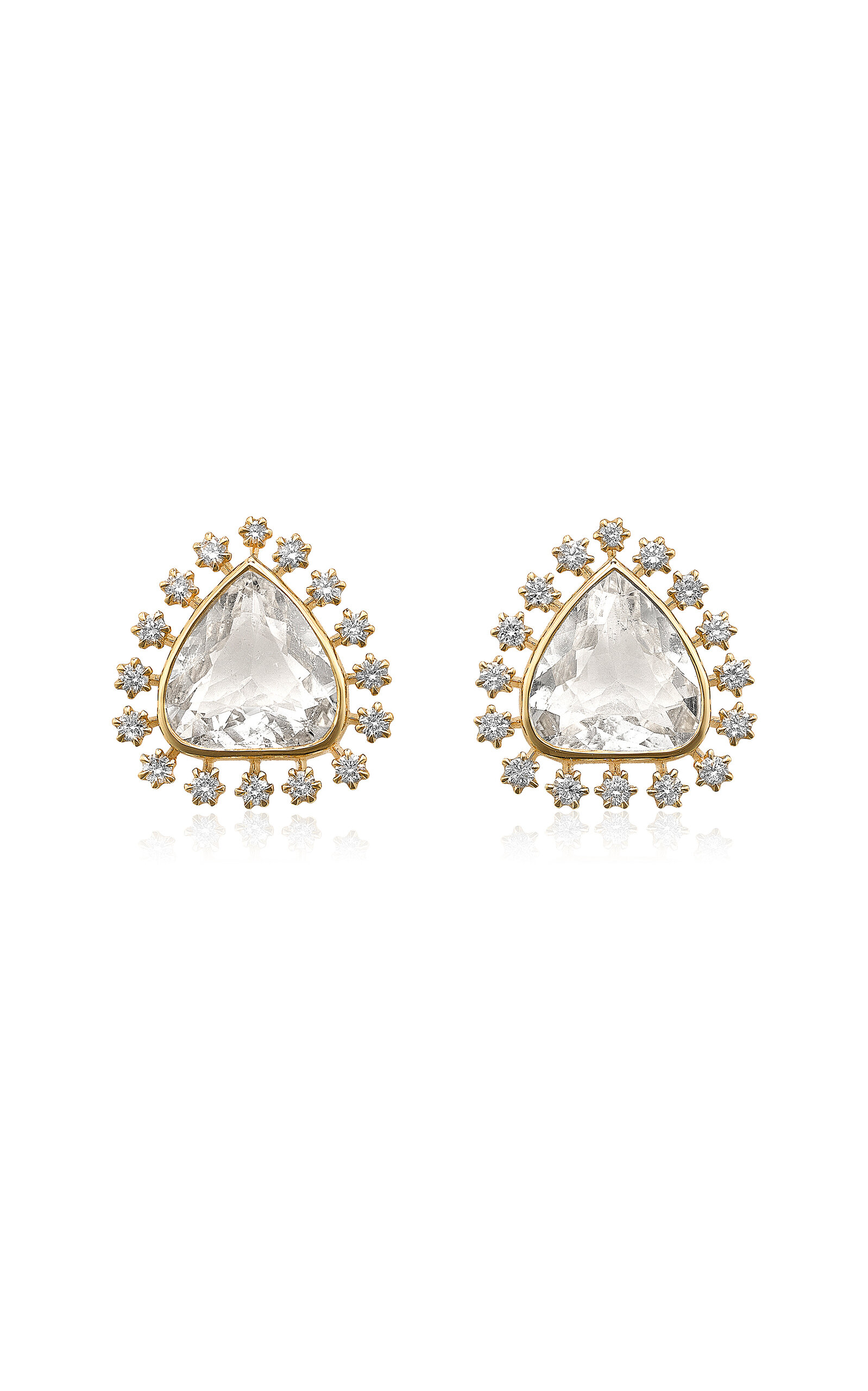 Robinson Pelham 14ct Yellow Gold Daystar Studs In Gold