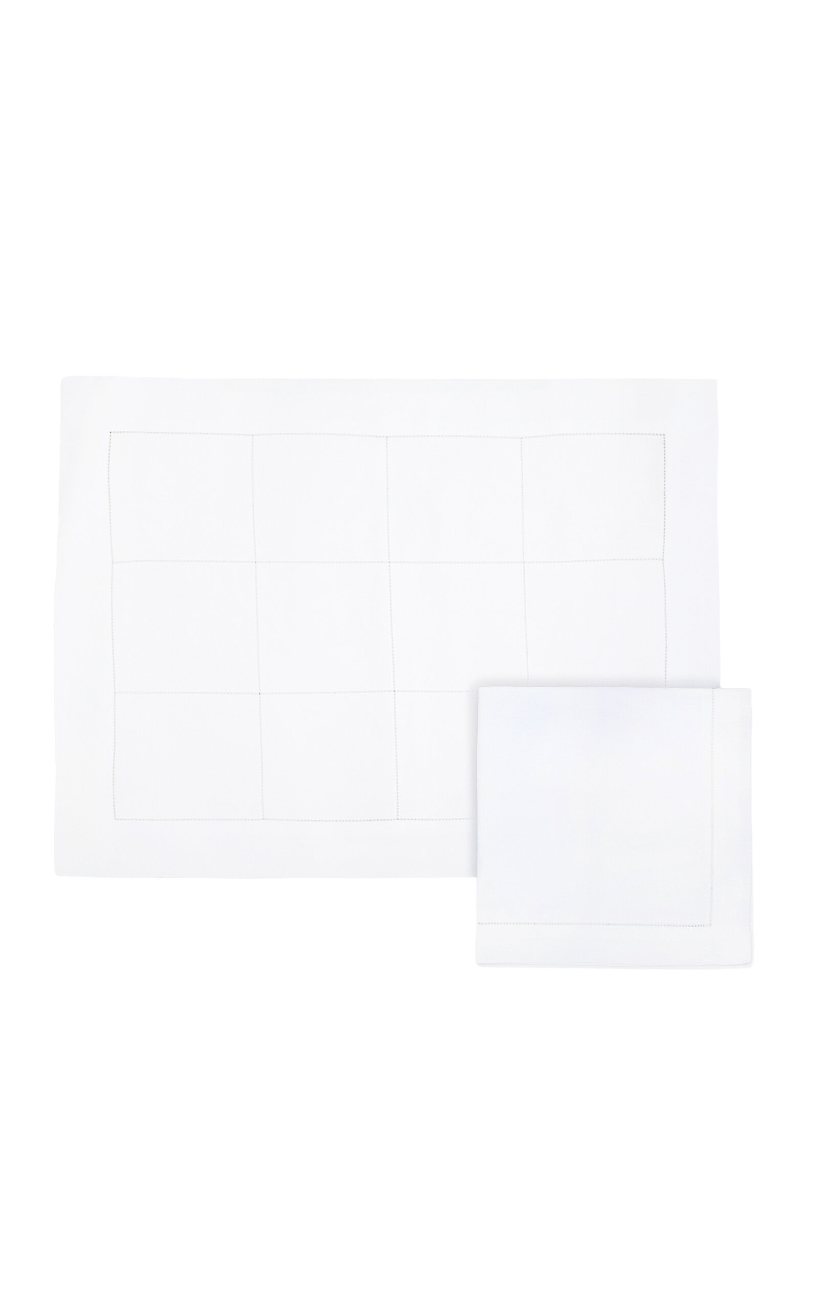 Attersee x Loretta Caponi Geometric A-Jour Placemat And Napkin Set - White
