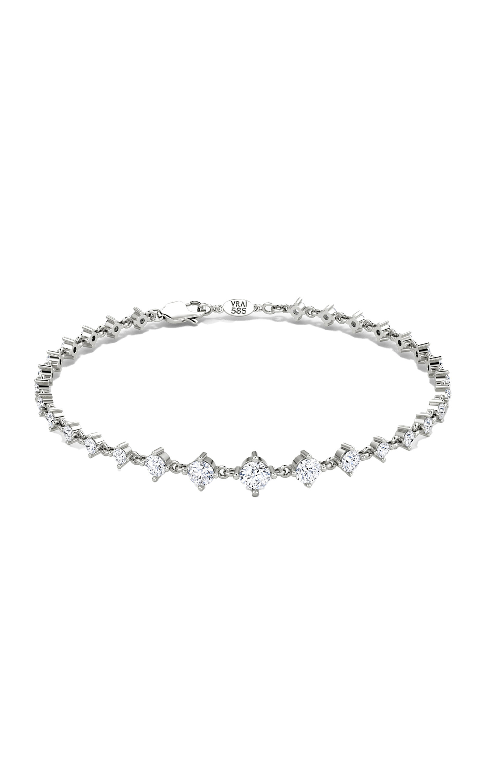 Vrai Infinity 14k White Gold Diamond Tennis Bracelet In Metallic