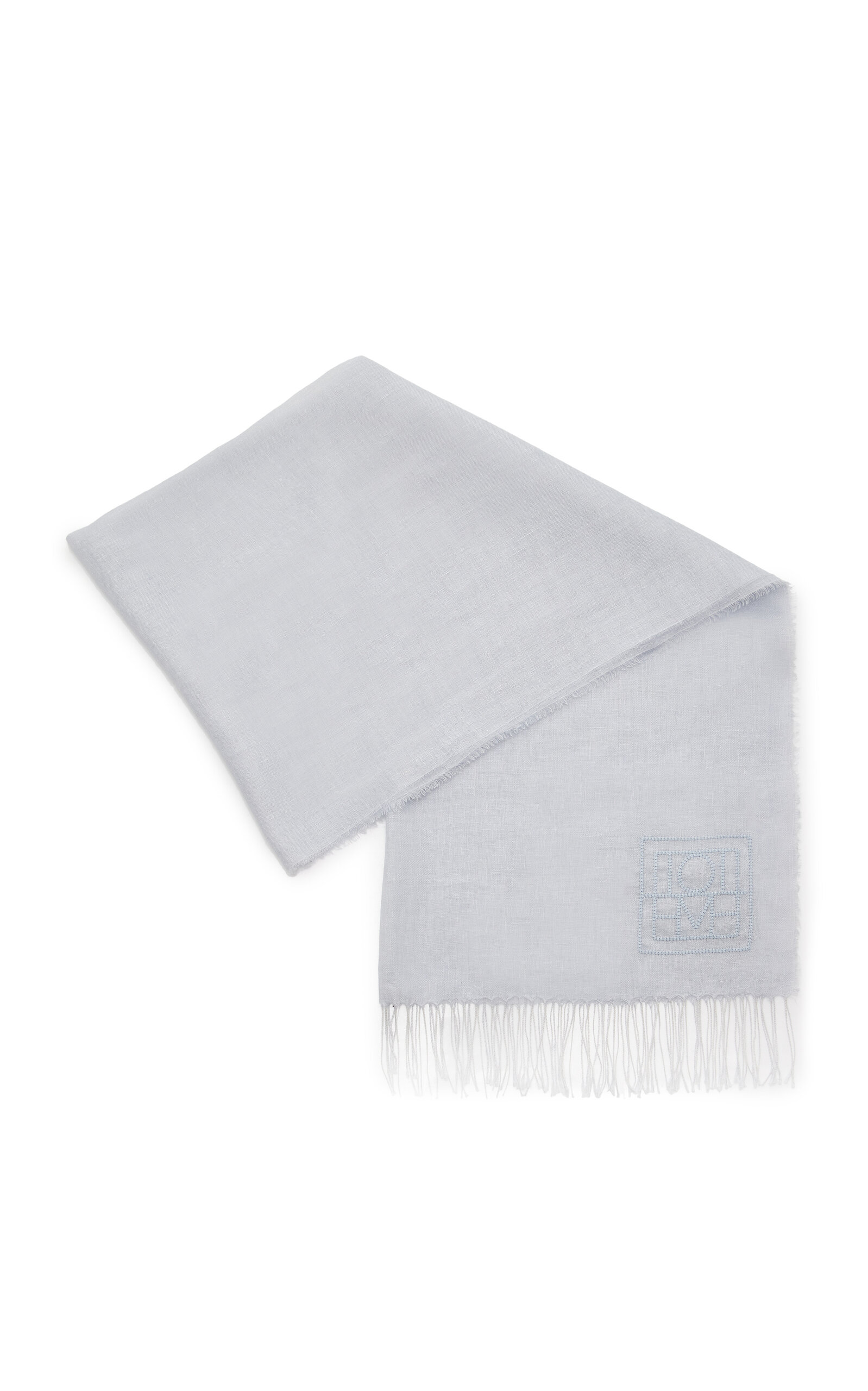 Totême Toteme Linen Scarf In Blue