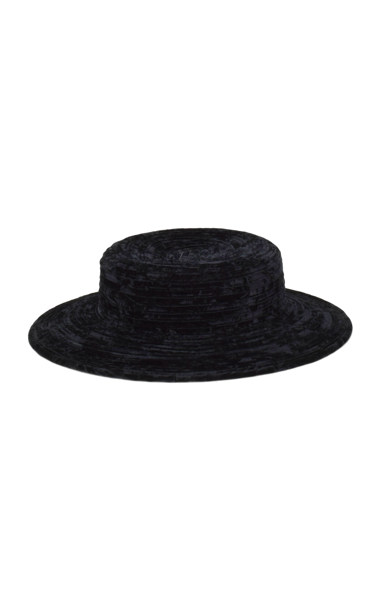 Gigi Burris Dominique Velvet Boater Hat In Blue