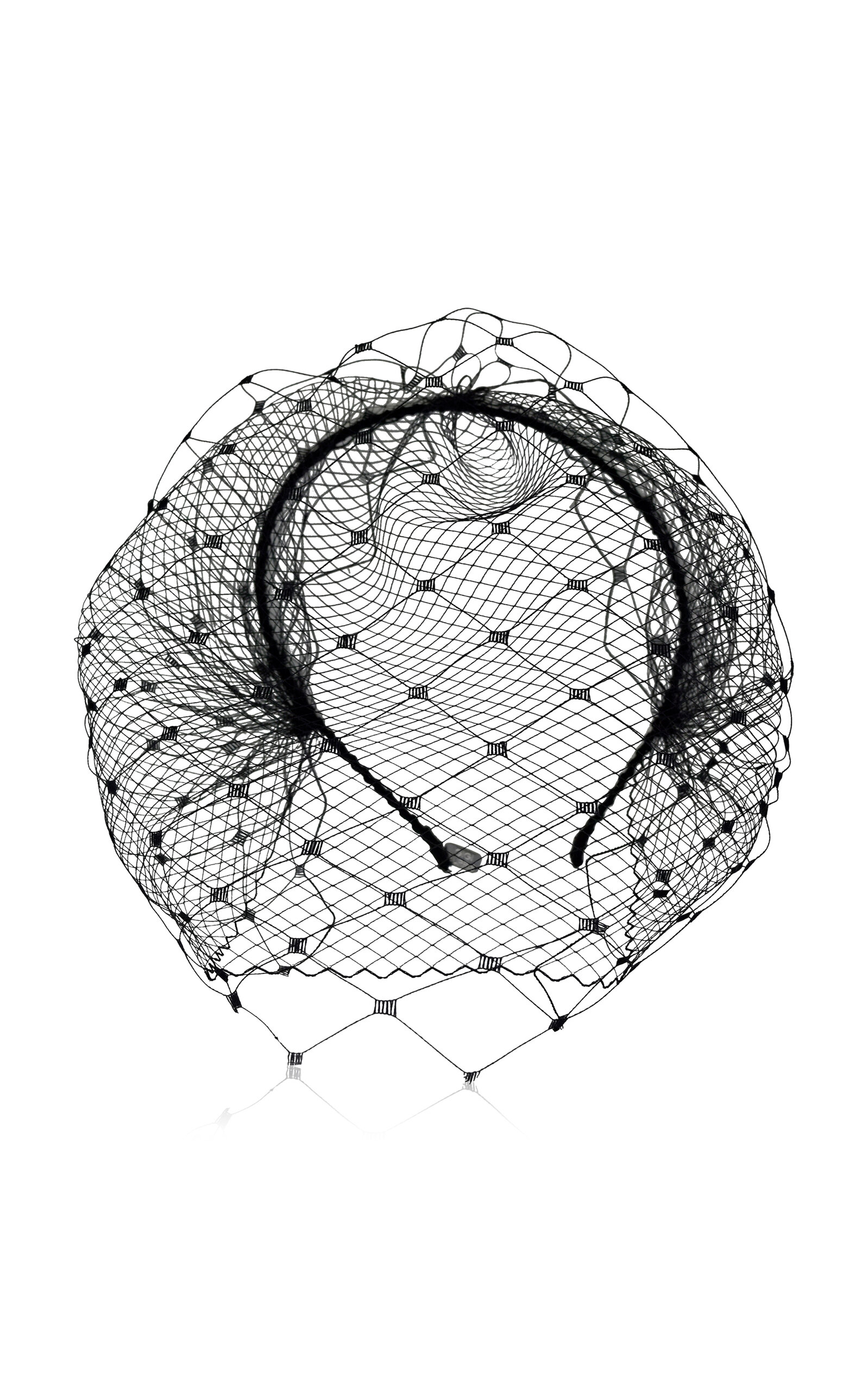 Gigi Burris Double Layered Veiled Headband In Black