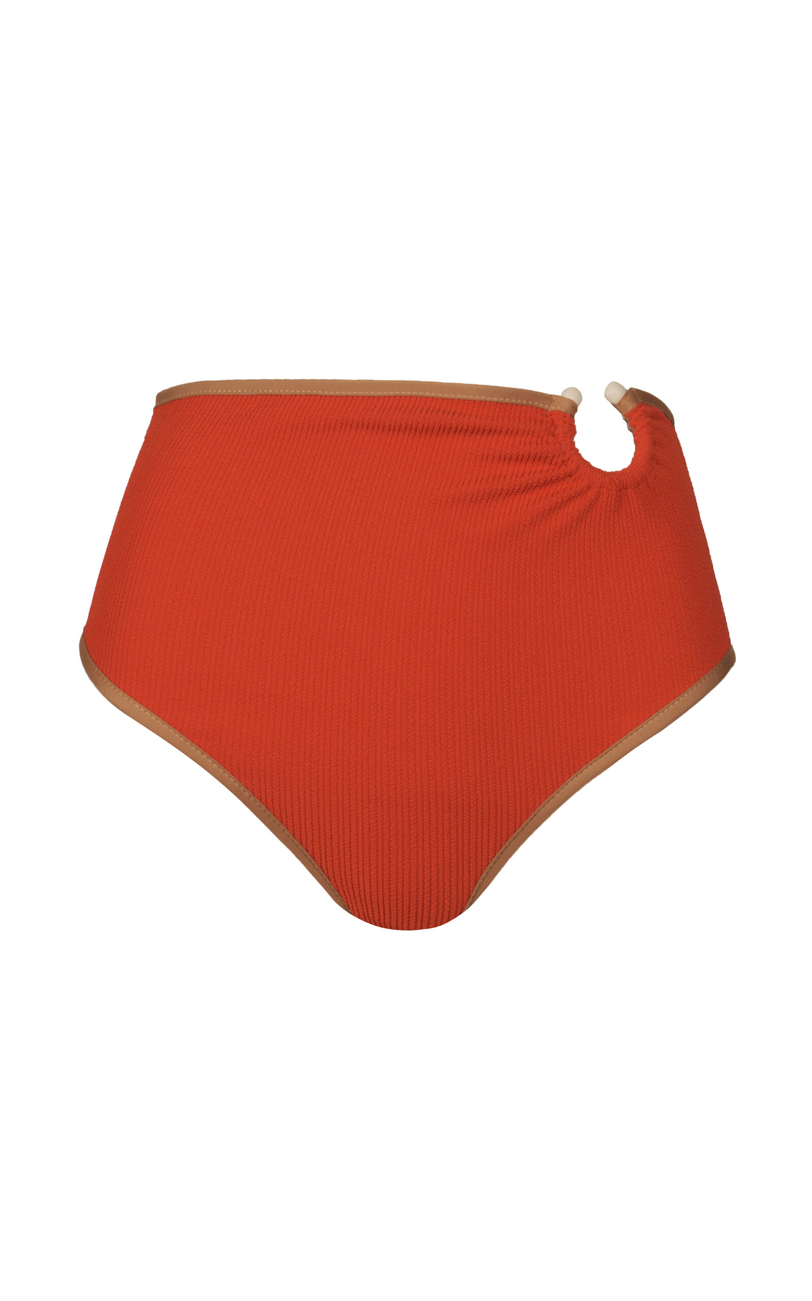 Johanna Ortiz Susurro Del Agua High-rise Bikini Bottom In Red