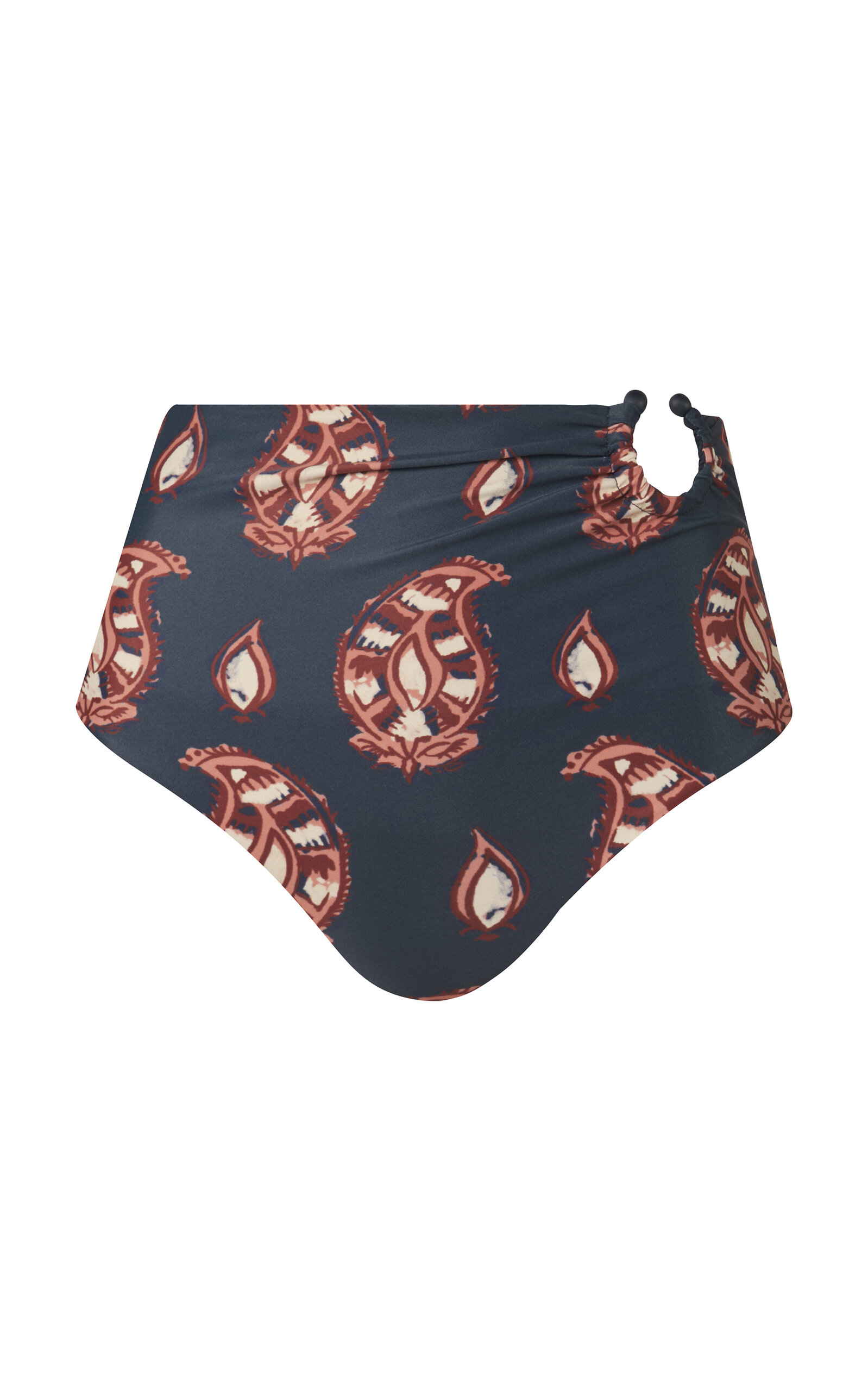Johanna Ortiz Taita High-rise Printed Bikini Bottom In Blue