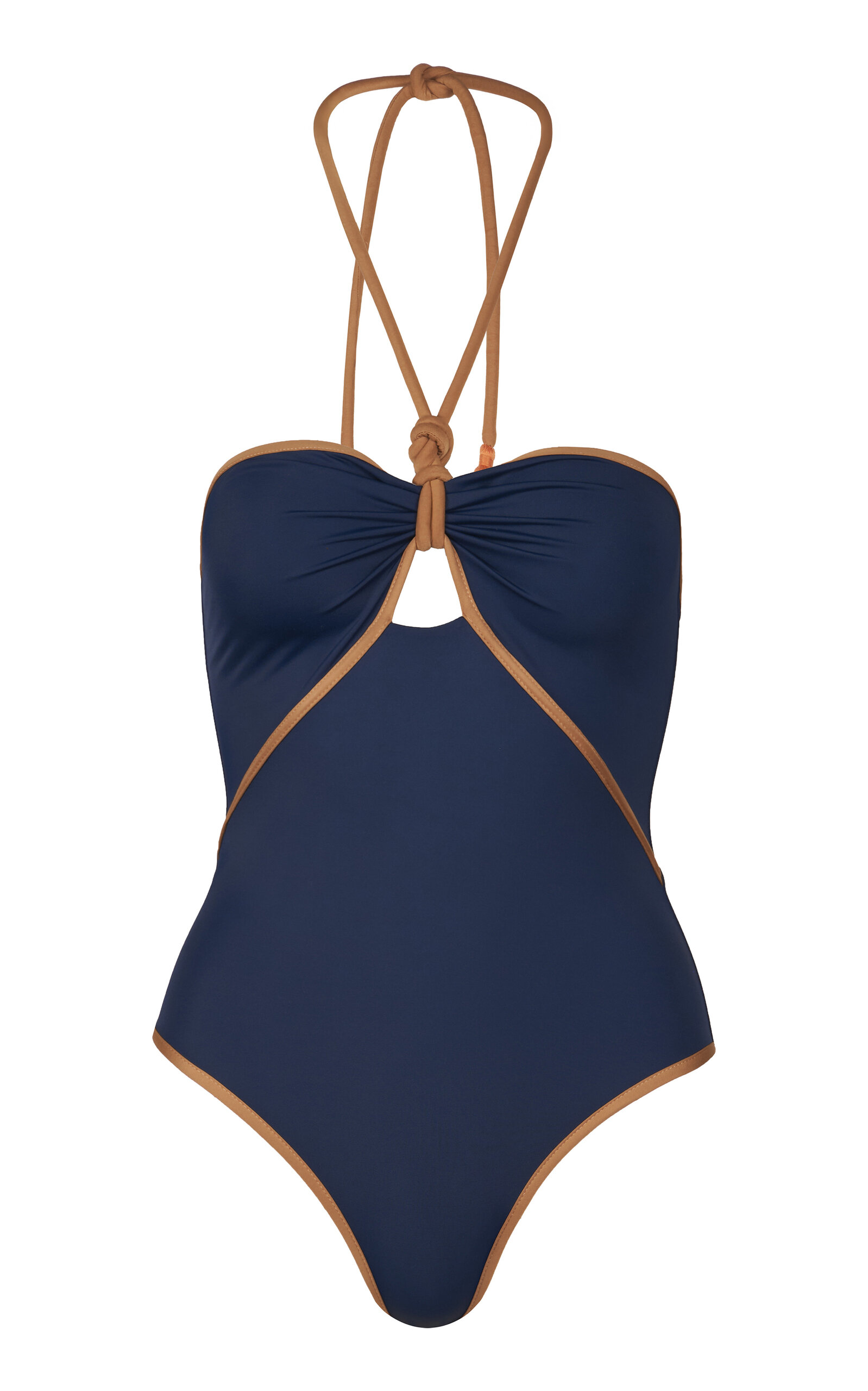 Johanna Ortiz Salt And Saddle Halter One-piece Swimsuit In Blue