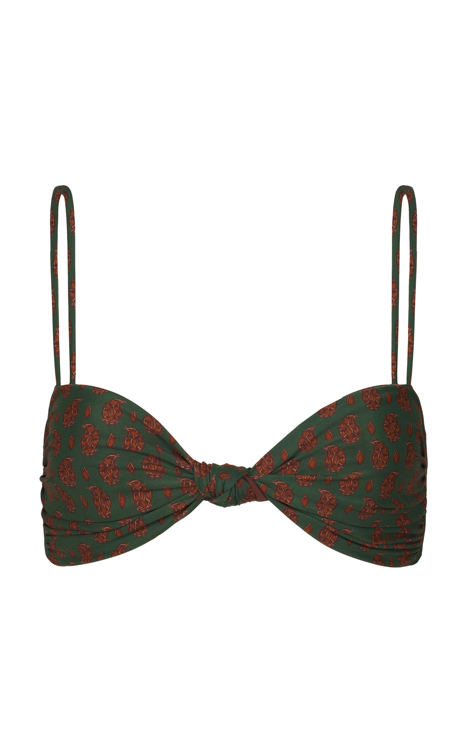 Johanna Ortiz Bandana Marina Printed Bikini Top In Green