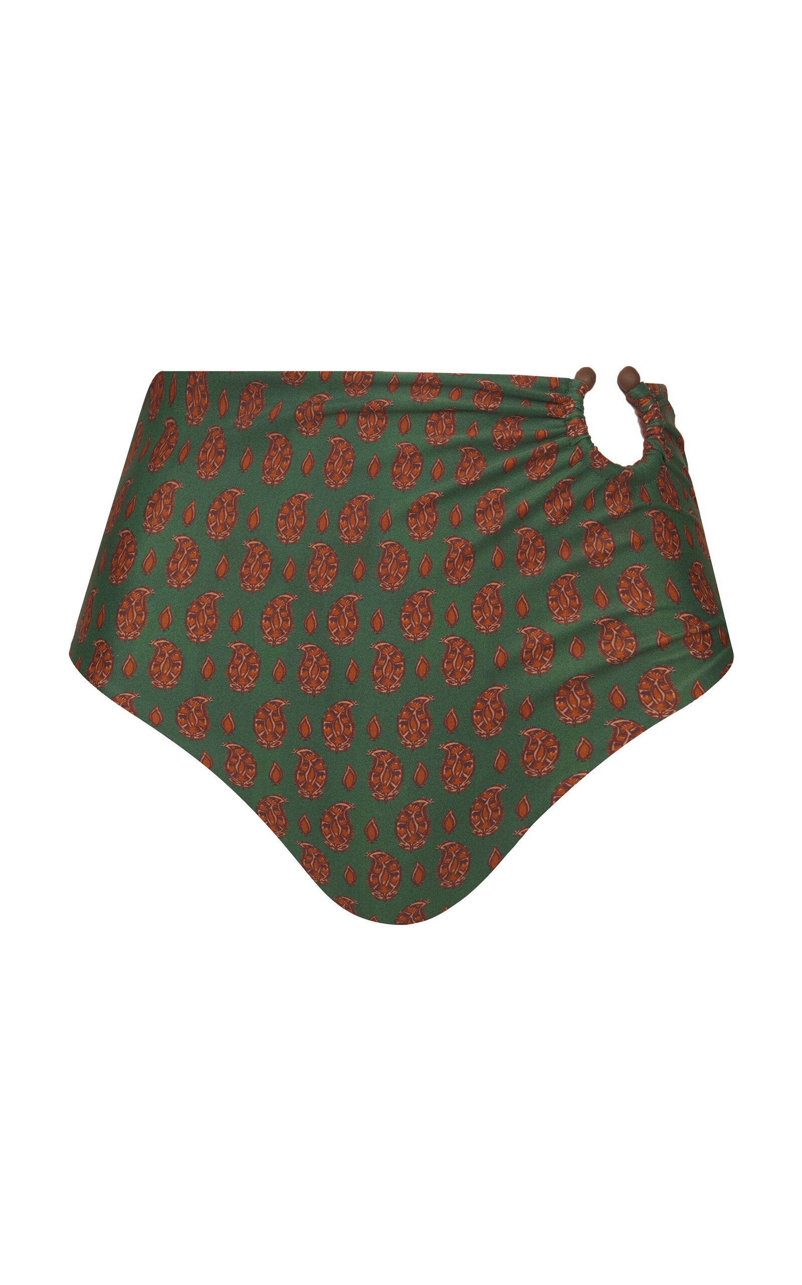 Johanna Ortiz Taika Printed U-ring Bikini Bottom In Green