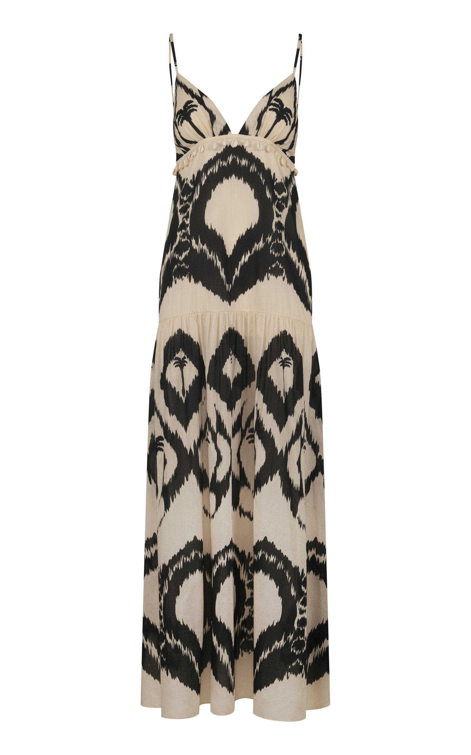Johanna Ortiz Zea Palm Printed Cotton Maxi Dress In Neutral