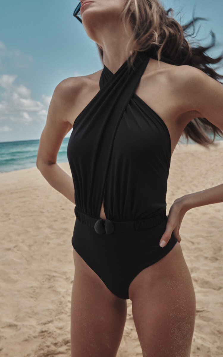 Johanna Ortiz Saddles In The Sunset Halter One-piece Swimsuit In Black