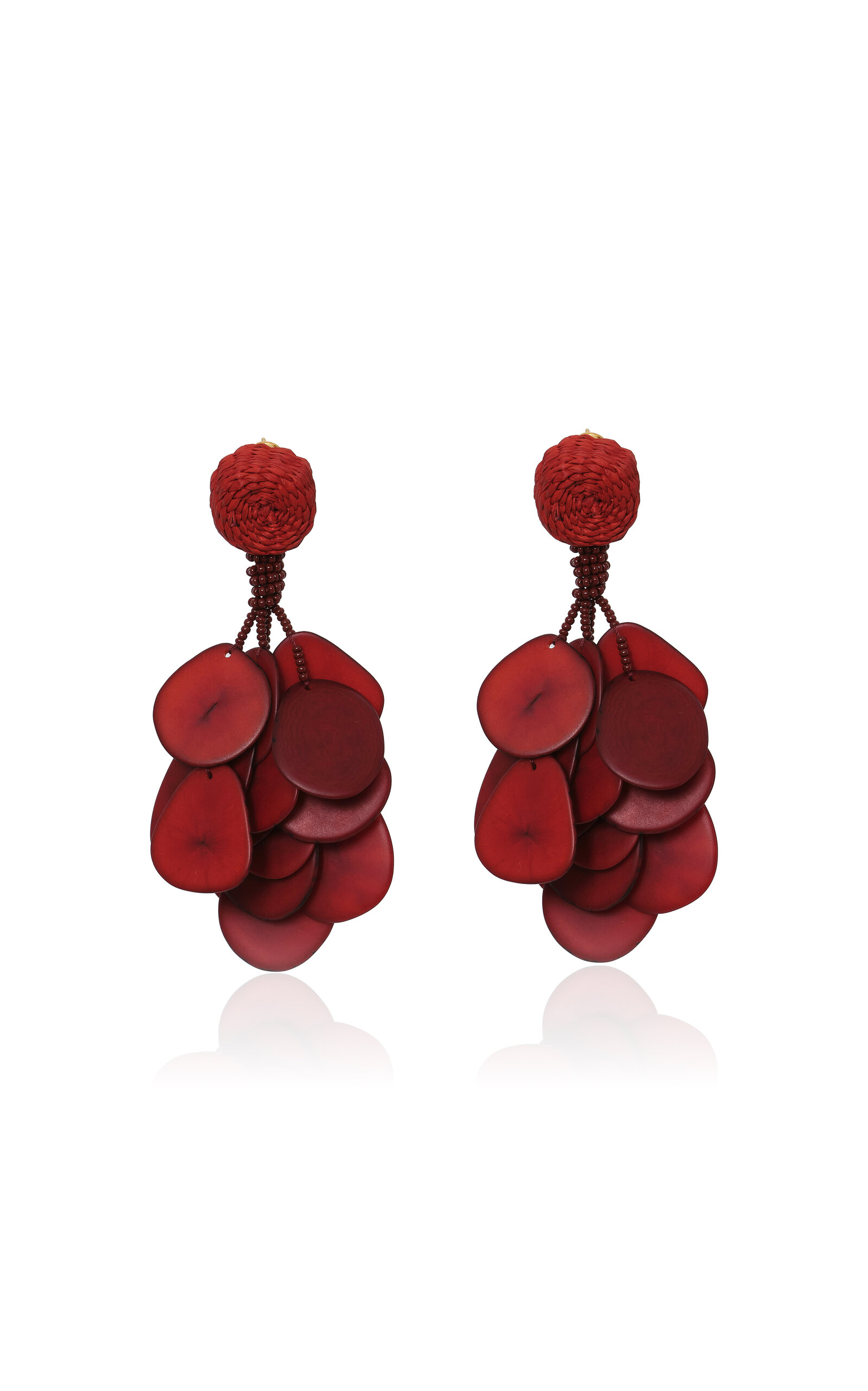 Johanna Ortiz Song Of The Plains Earrings In Burgundy
