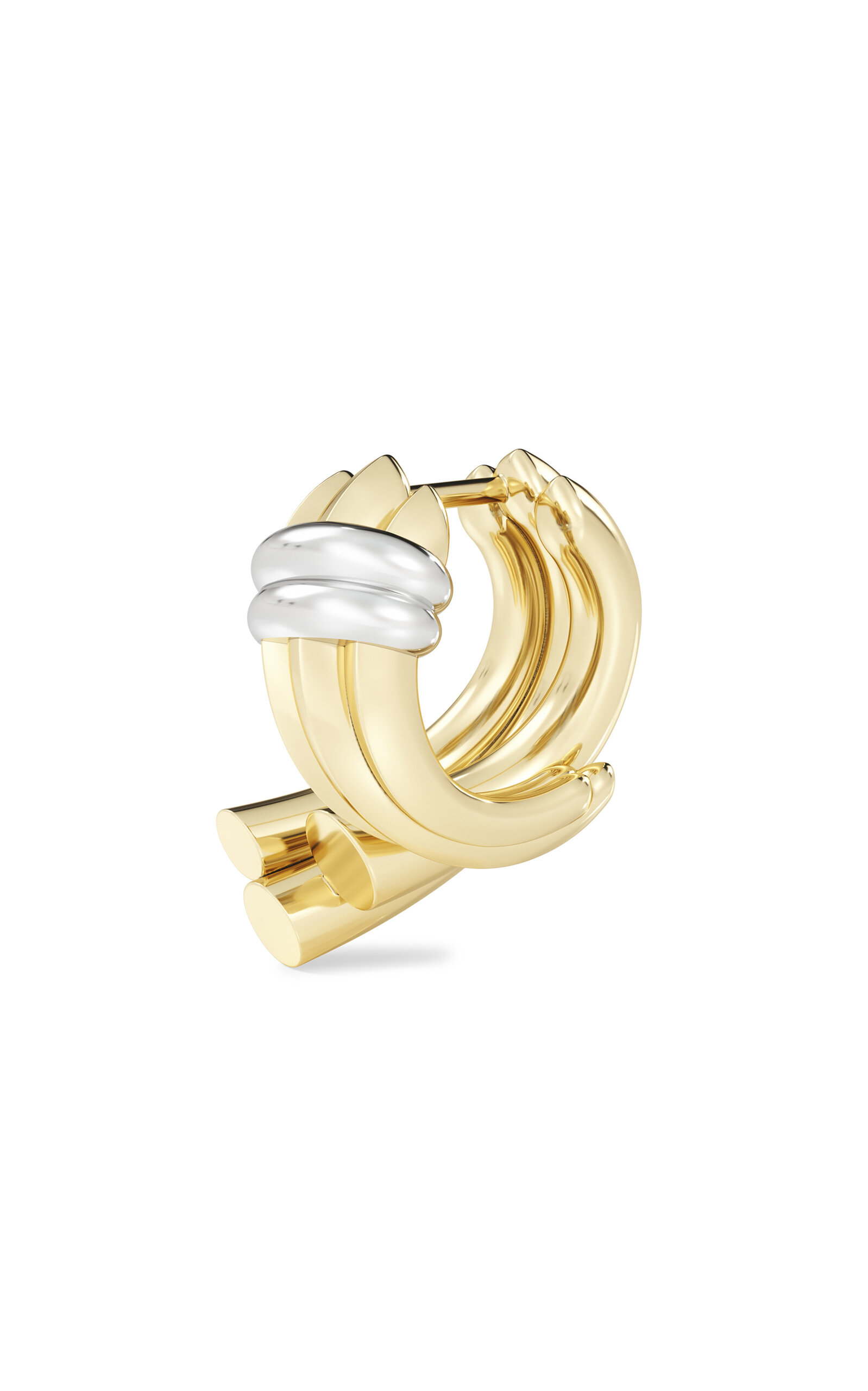 Tabayer 18k Yellow And White Gold Zorae Earrings; Small Swirl Version In Gold