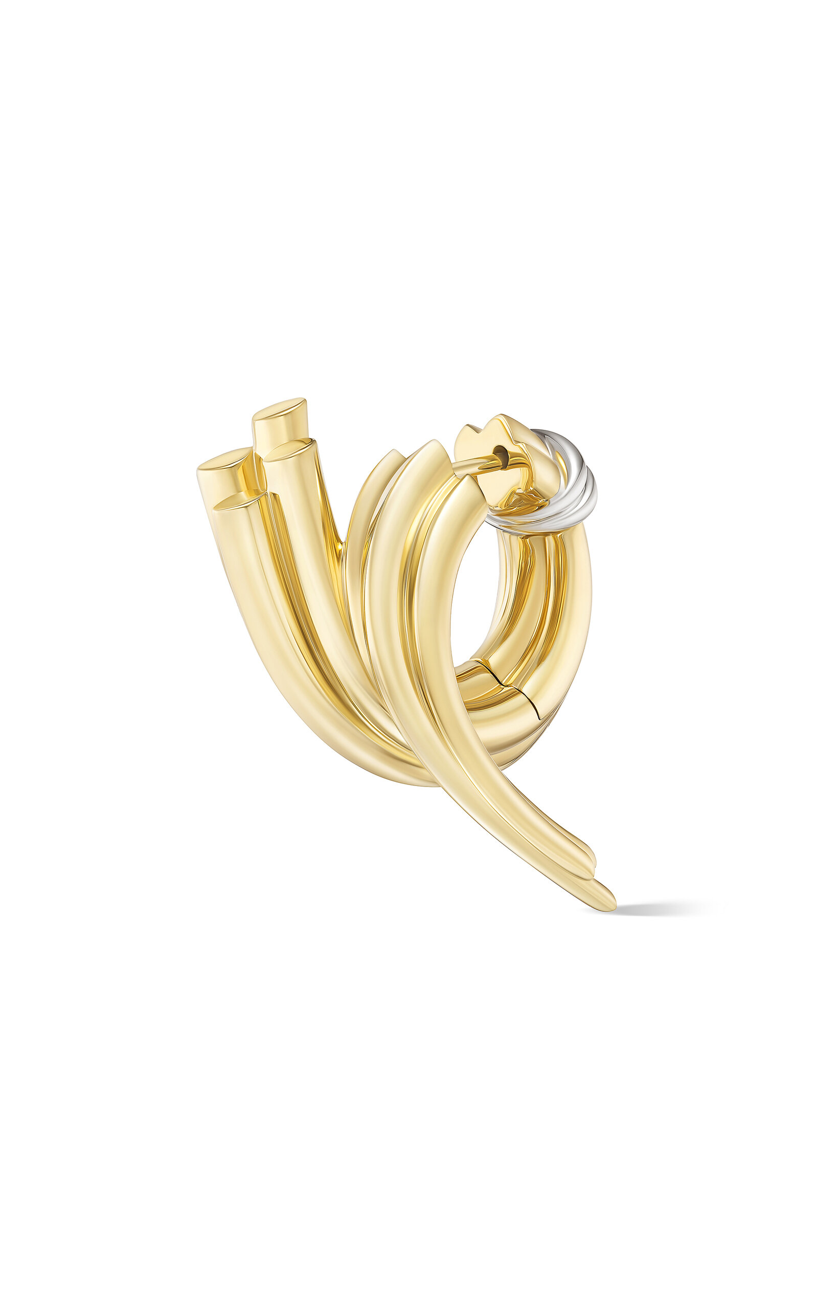 Tabayer 18k Yellow And White Gold Zorae Earrings; Medium Swirl Version. In Gold