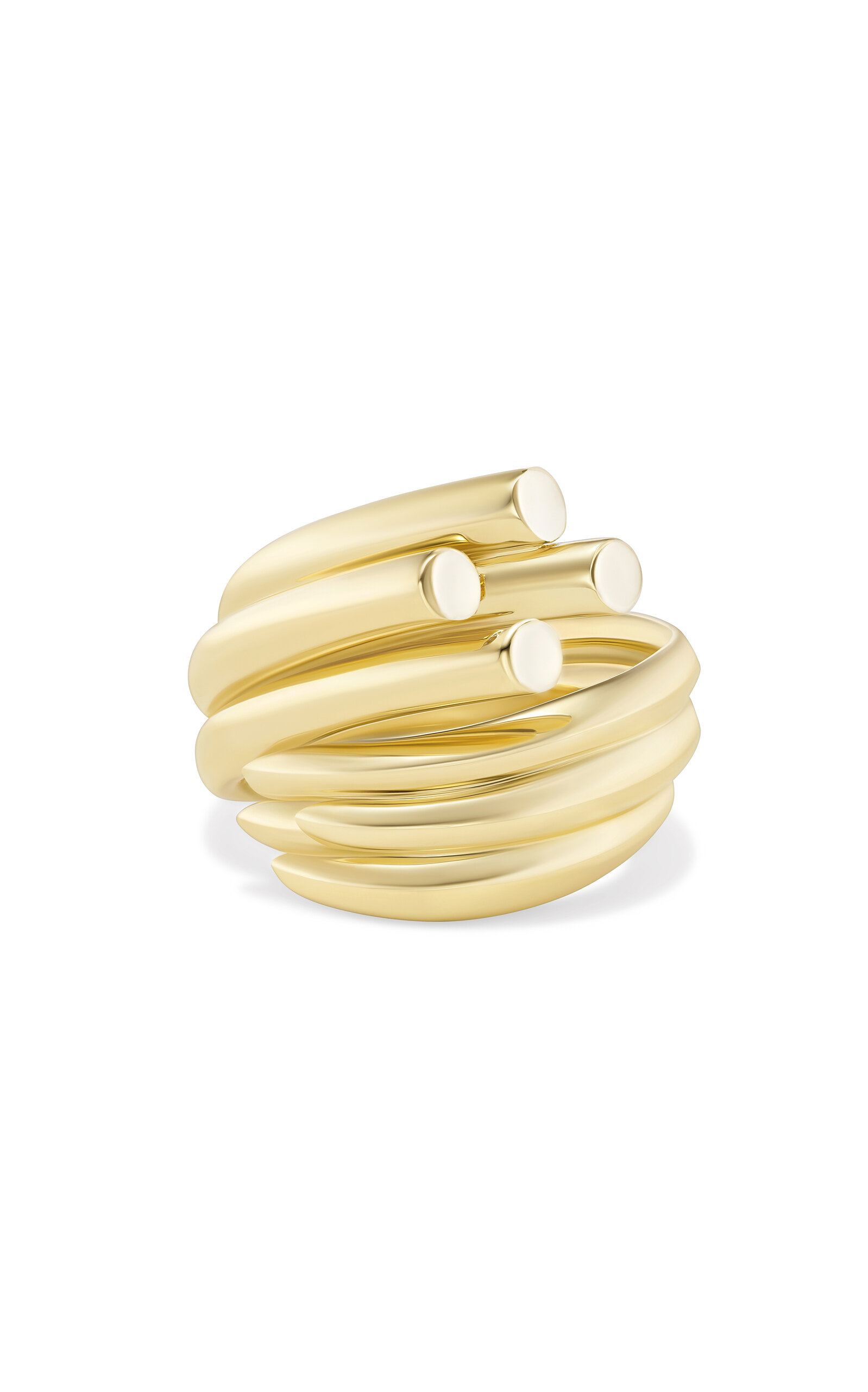 Tabayer 18k Yellow And White Gold Zorae Ring; Large Swirl Version In Gold