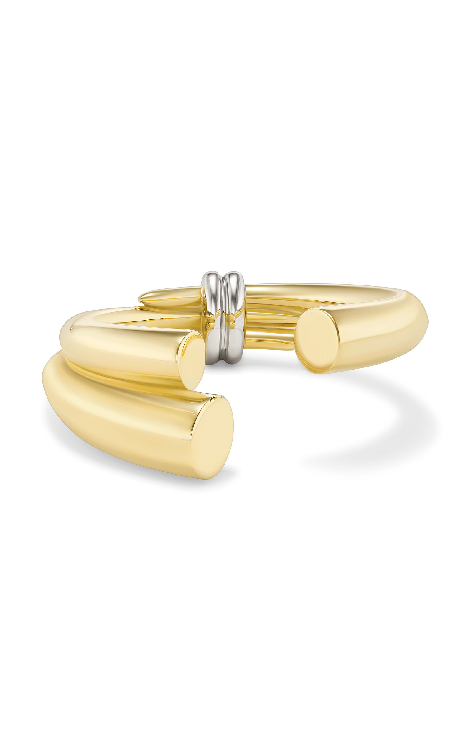 Tabayer 18k Yellow And White Gold Zorae Ring; Medium Swirl Version In Gold