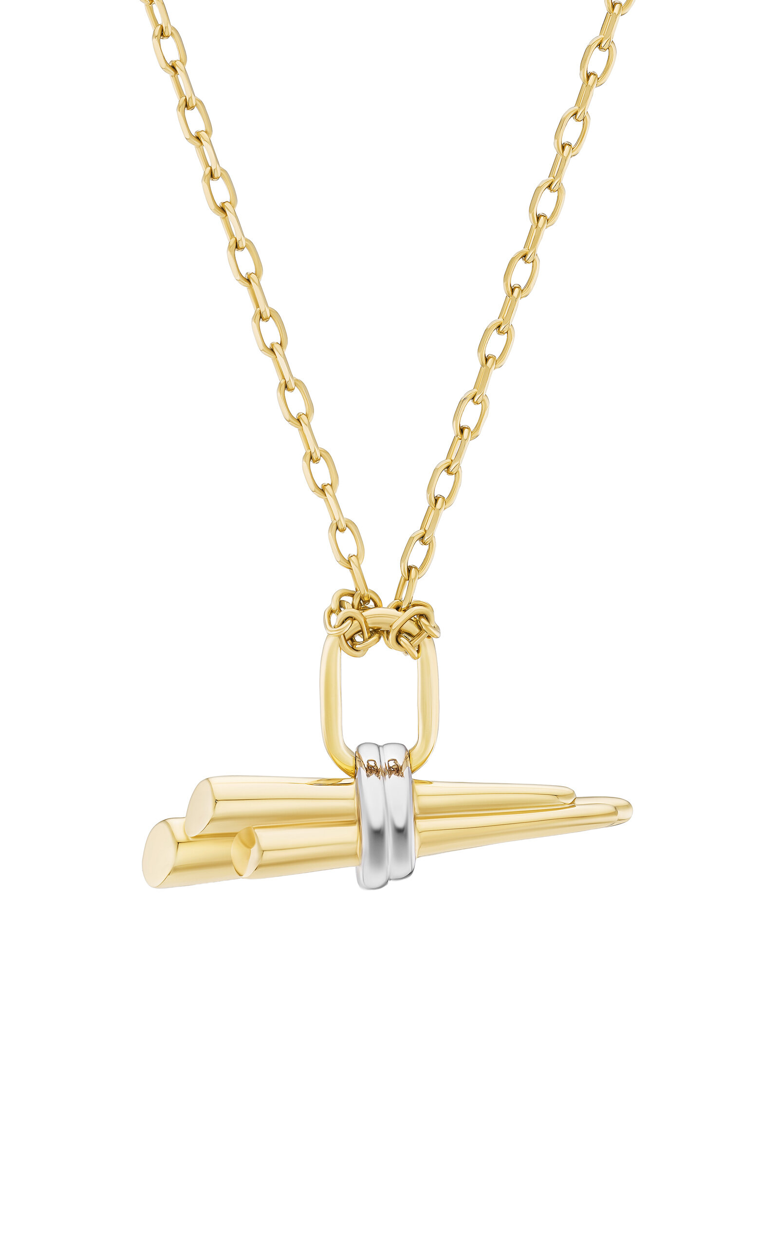 Tabayer 18k Yellow And White Gold Zorae Pendant Necklace; Small Toggle Version In Gold