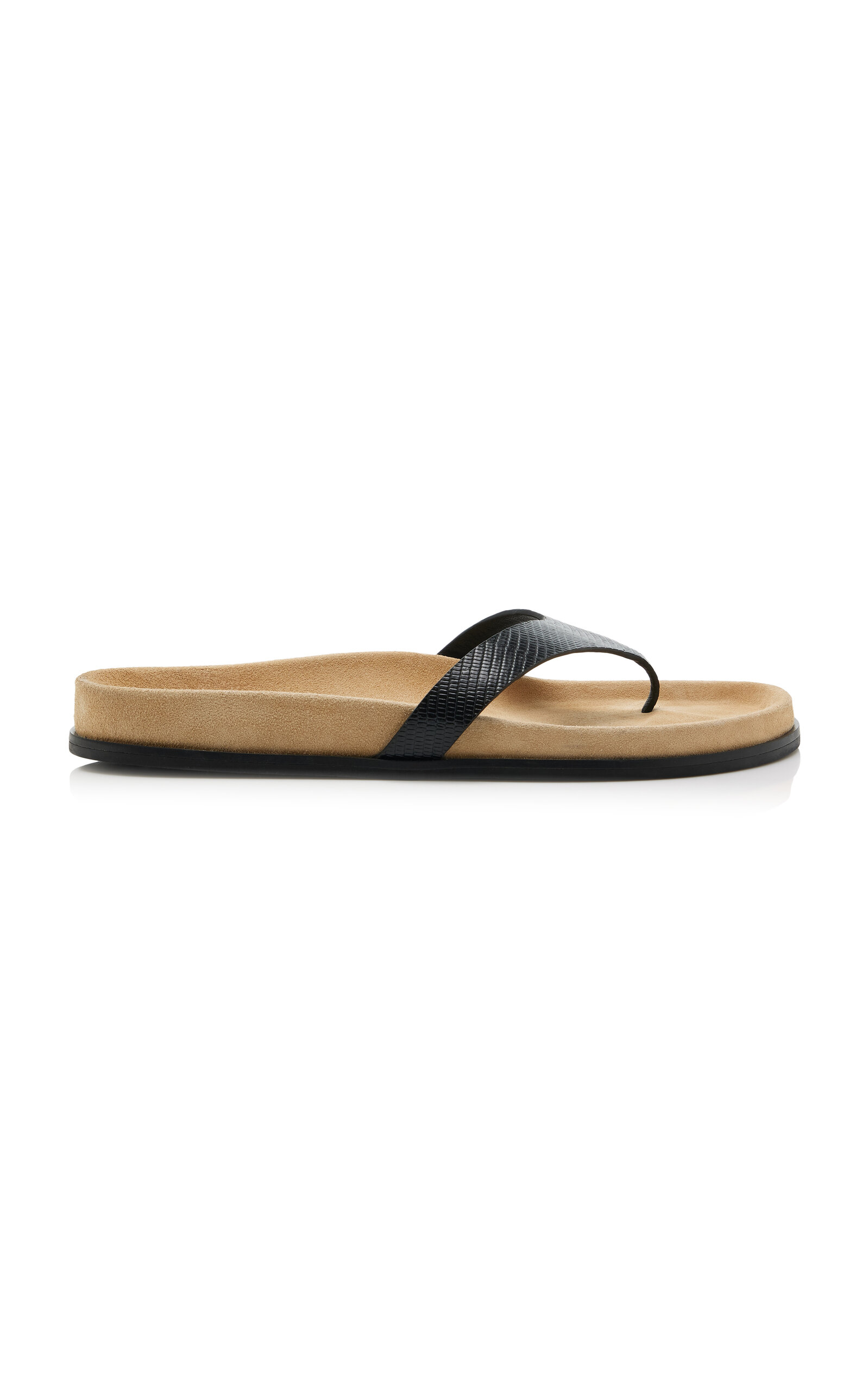 Totême Toteme Swift Lizard-embossed Leather Sandals In Black