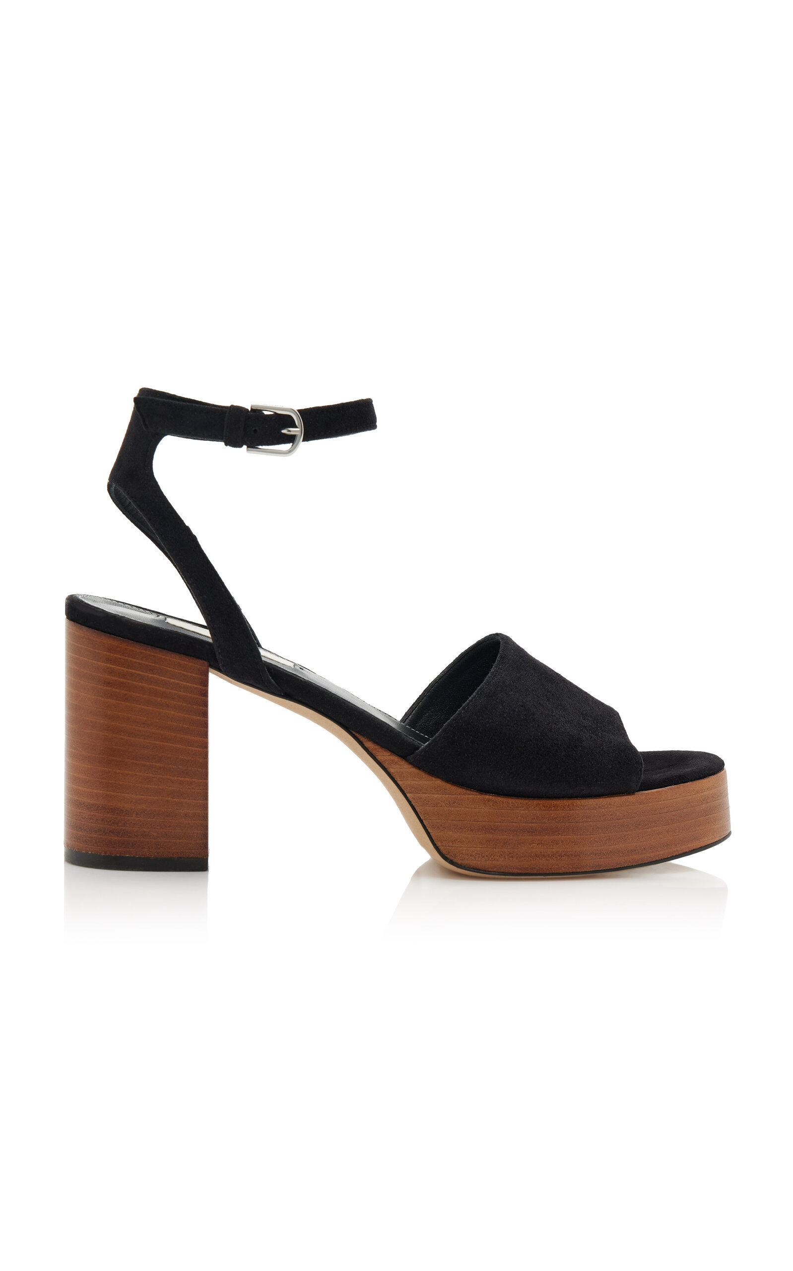 Totême Toteme Suede Platform Sandals In Black