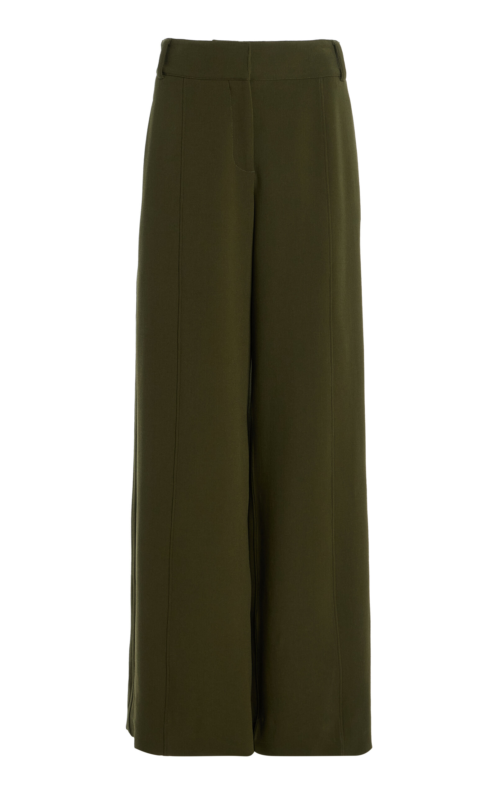 Another Tomorrow Double Face High-Rise Stretch-Wool Pants