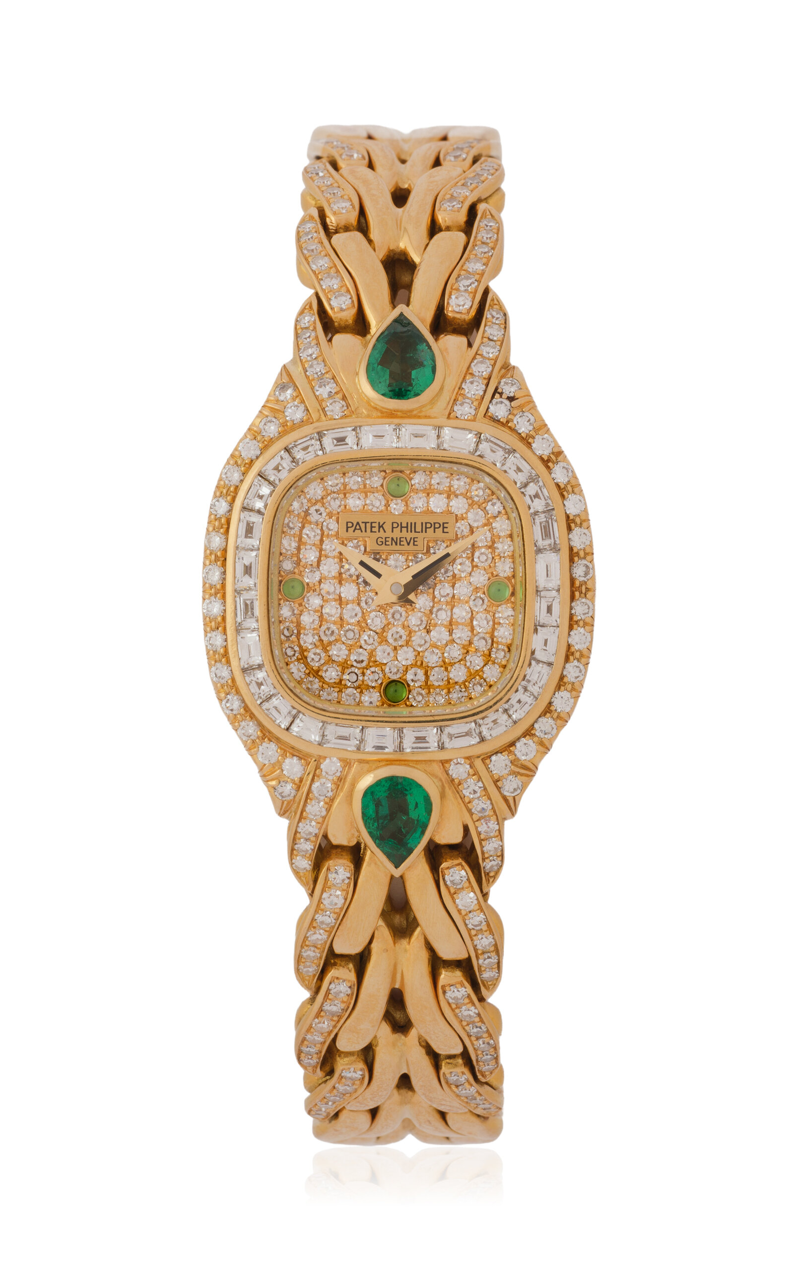 Stephanie Windsor Vintage Rare Patek Philippe La Flamme Emerald Diamond Model 4806 In Gold