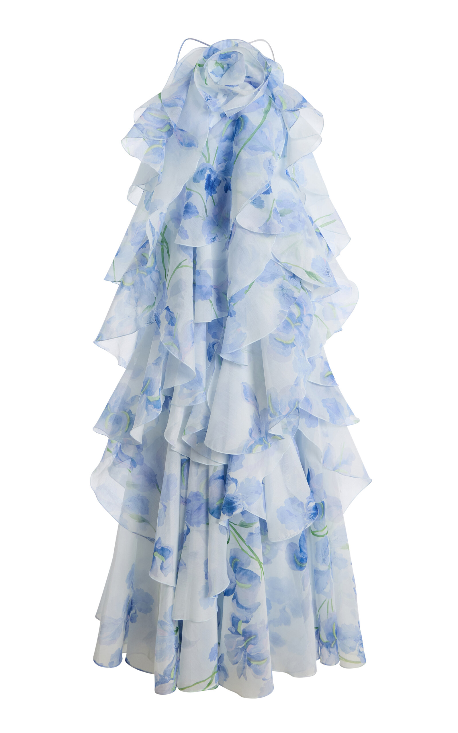 Aje Pandorea Layered Floral-Print Chiffon Maxi Dress