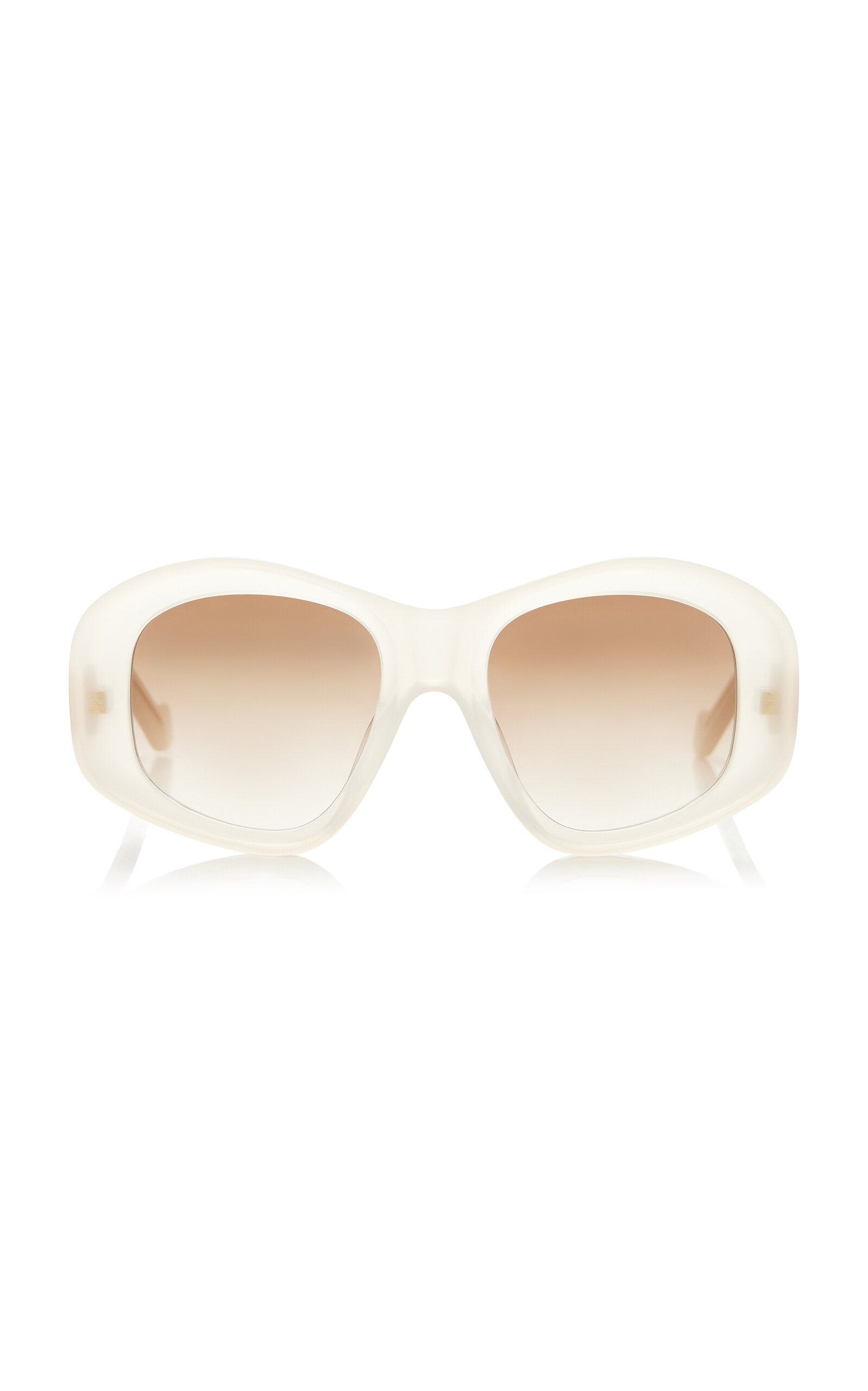 Loewe Anagram 51mm Beveled Pentagon Sunglasses In White