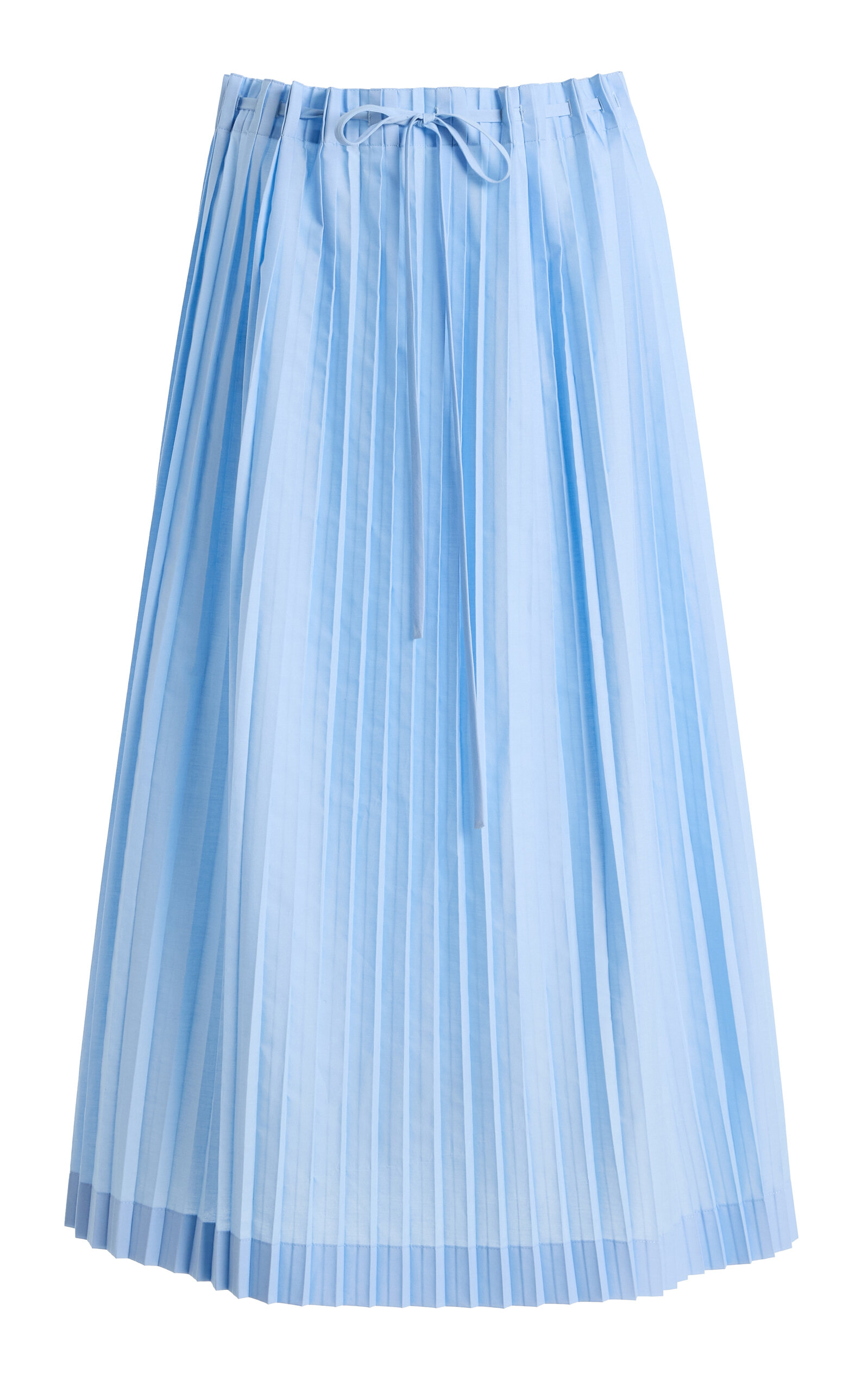 Toteme Pleated Cotton-Blend Midi Skirt