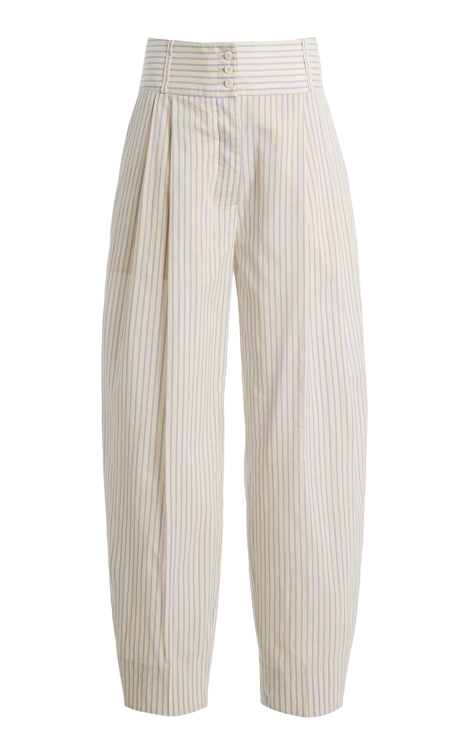 Toteme Striped High-Rise Cotton-Silk Barrel Pants | Thumbnail 9 Toteme Striped High-Rise Cotton-Silk Barrel Pants | Thumbnail 9