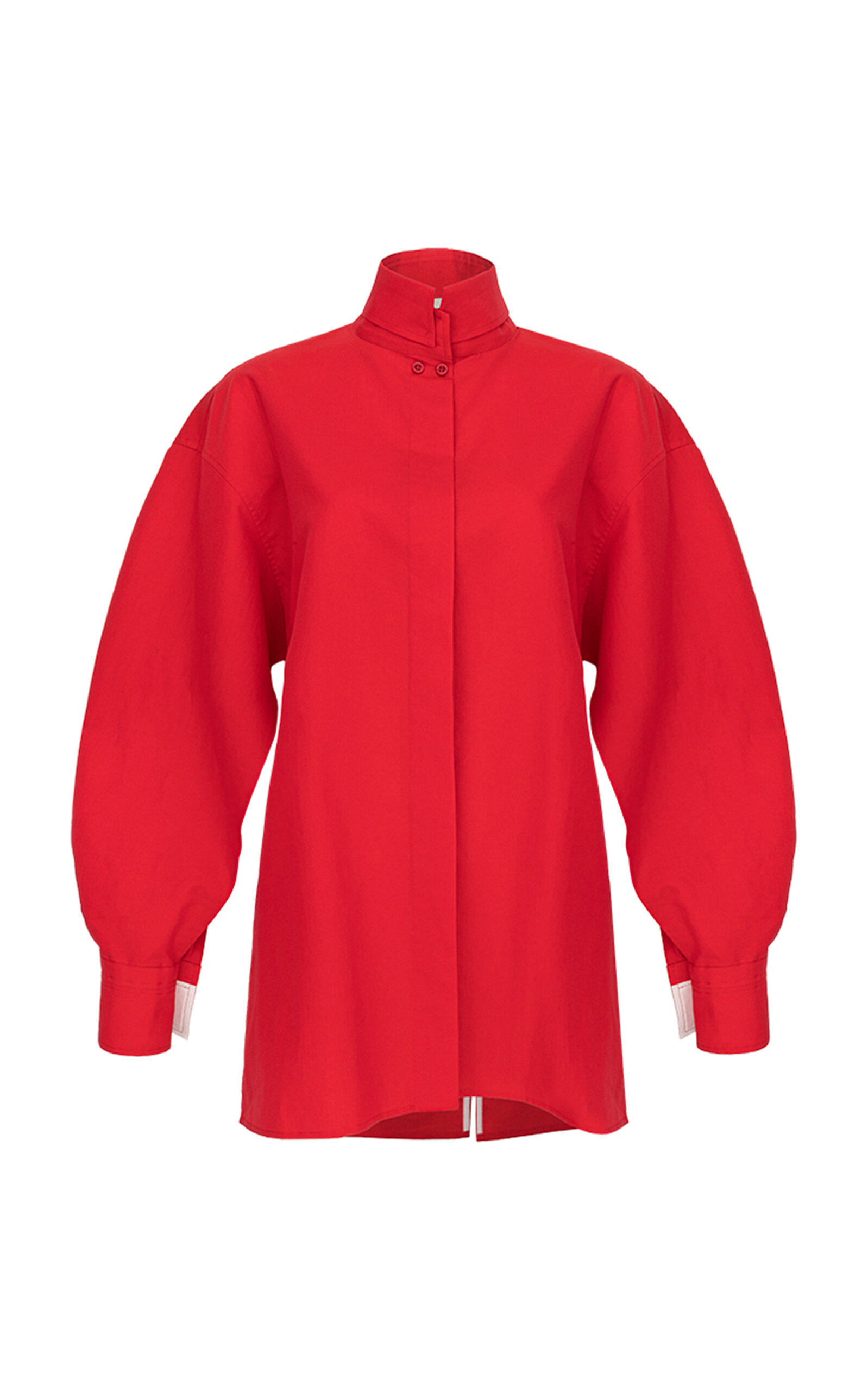 Di Stavnitser Milena Oversized Cotton-silk Blouse In Red