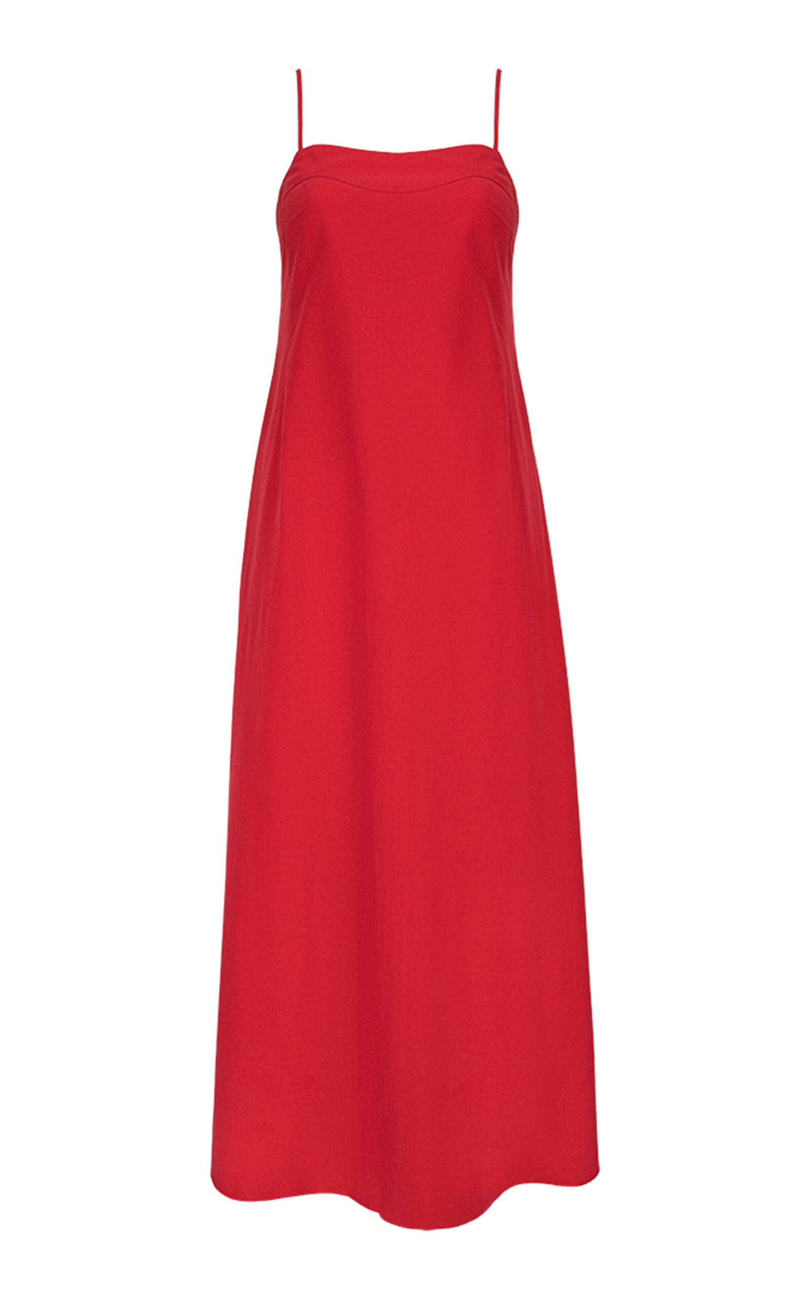 Di Stavnitser Dora Sleeveless Cotton-silk Gown In Red
