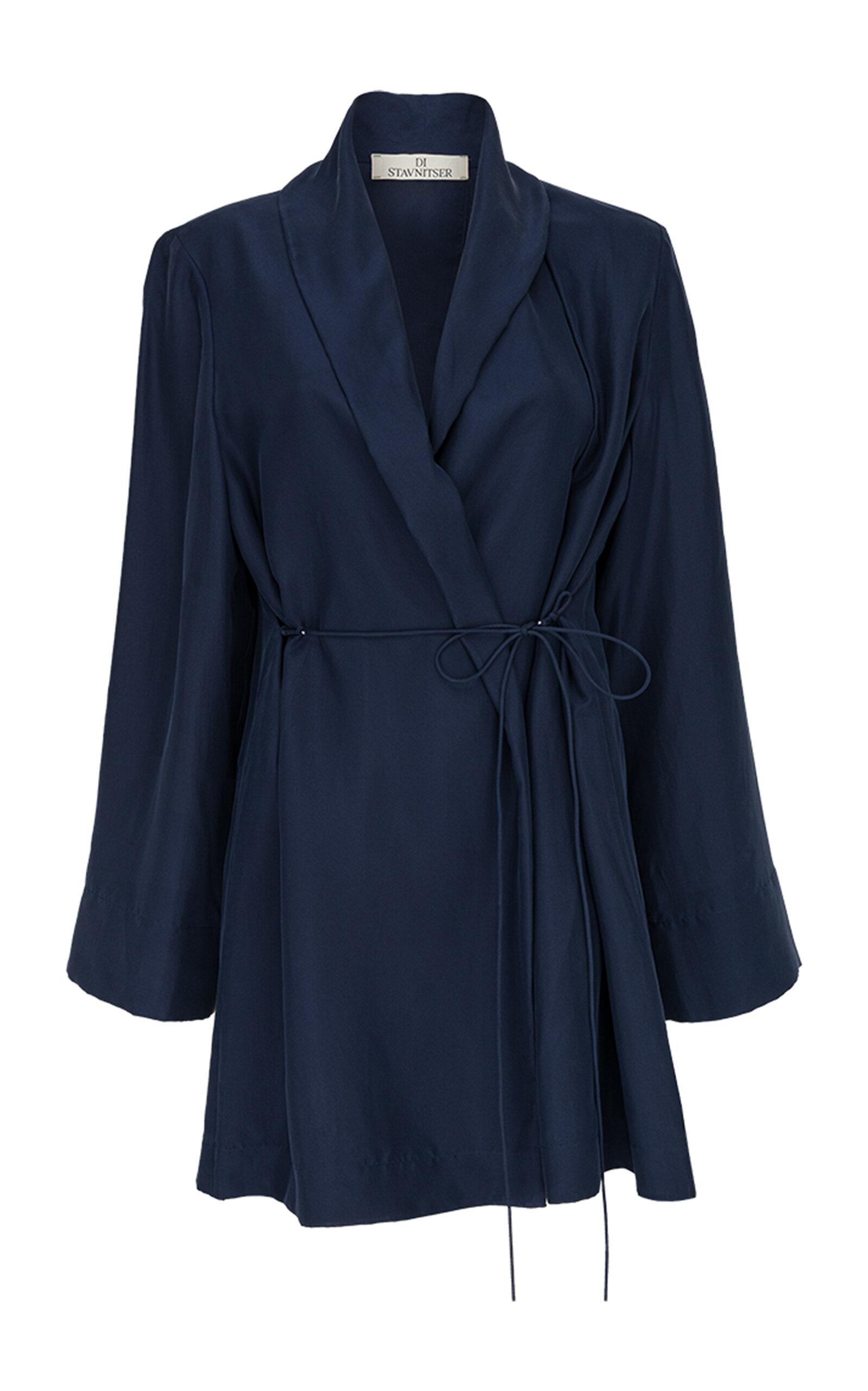 Di Stavnitser Adele Wrap Silk Jacket In Blue