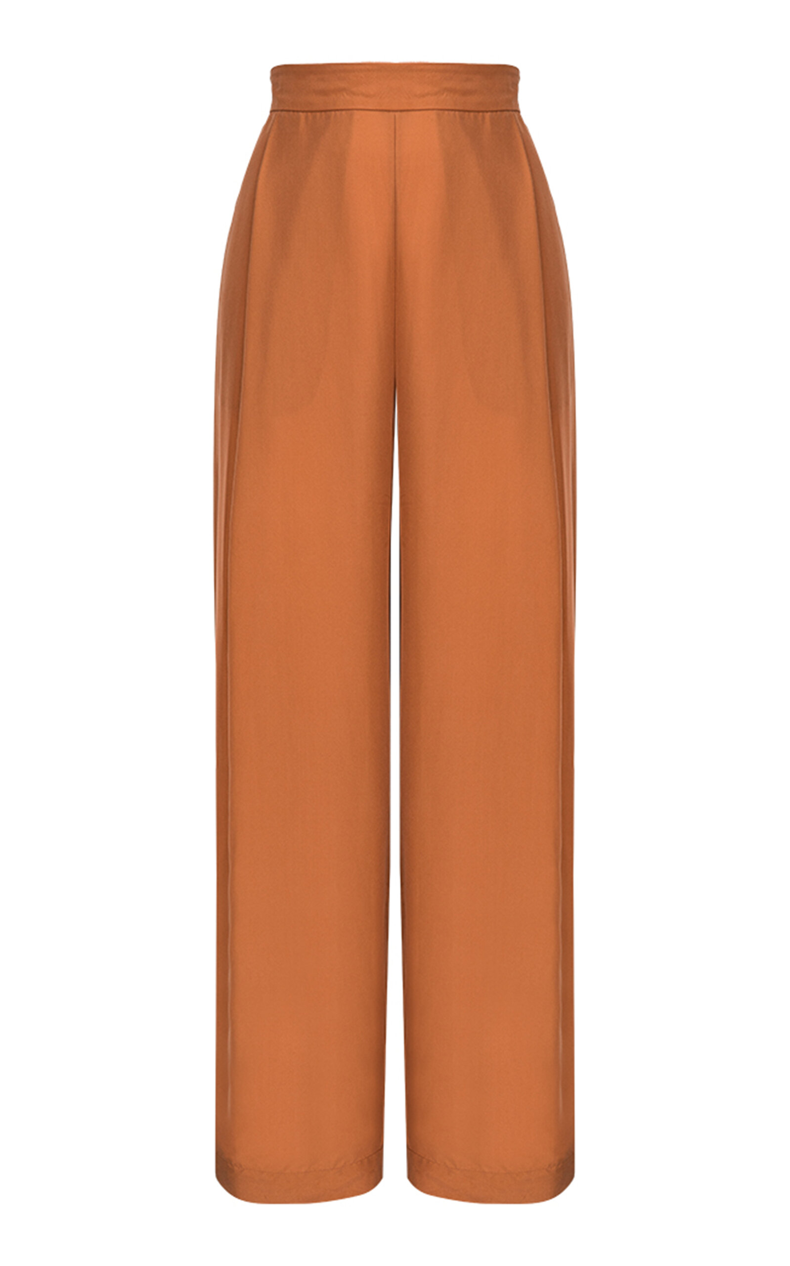 Di Stavnitser New Relax Silk Habotai Wide-leg Pants In Orange