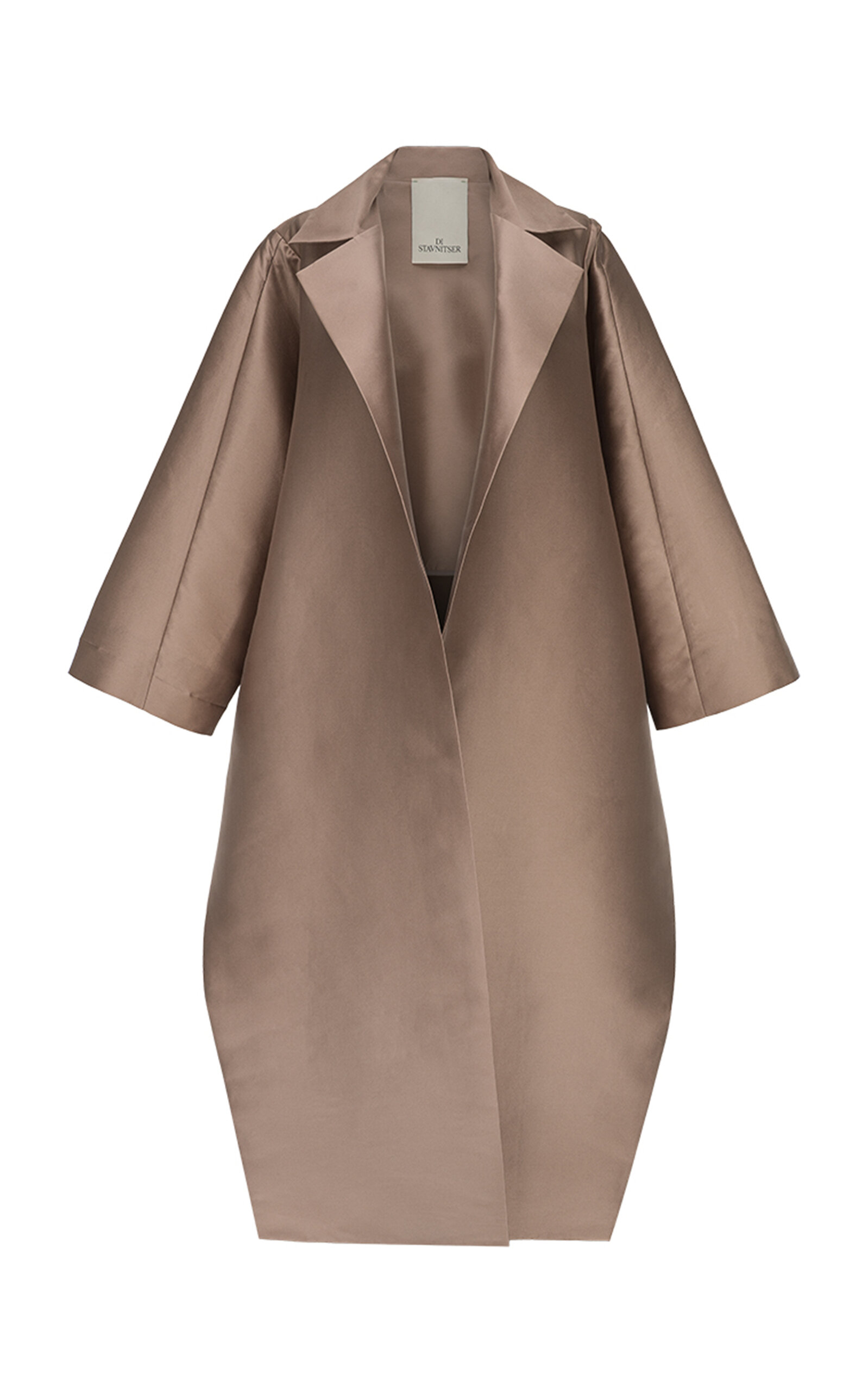 Di Stavnitser La Scala Oversized Silk-blend Coat In Brown