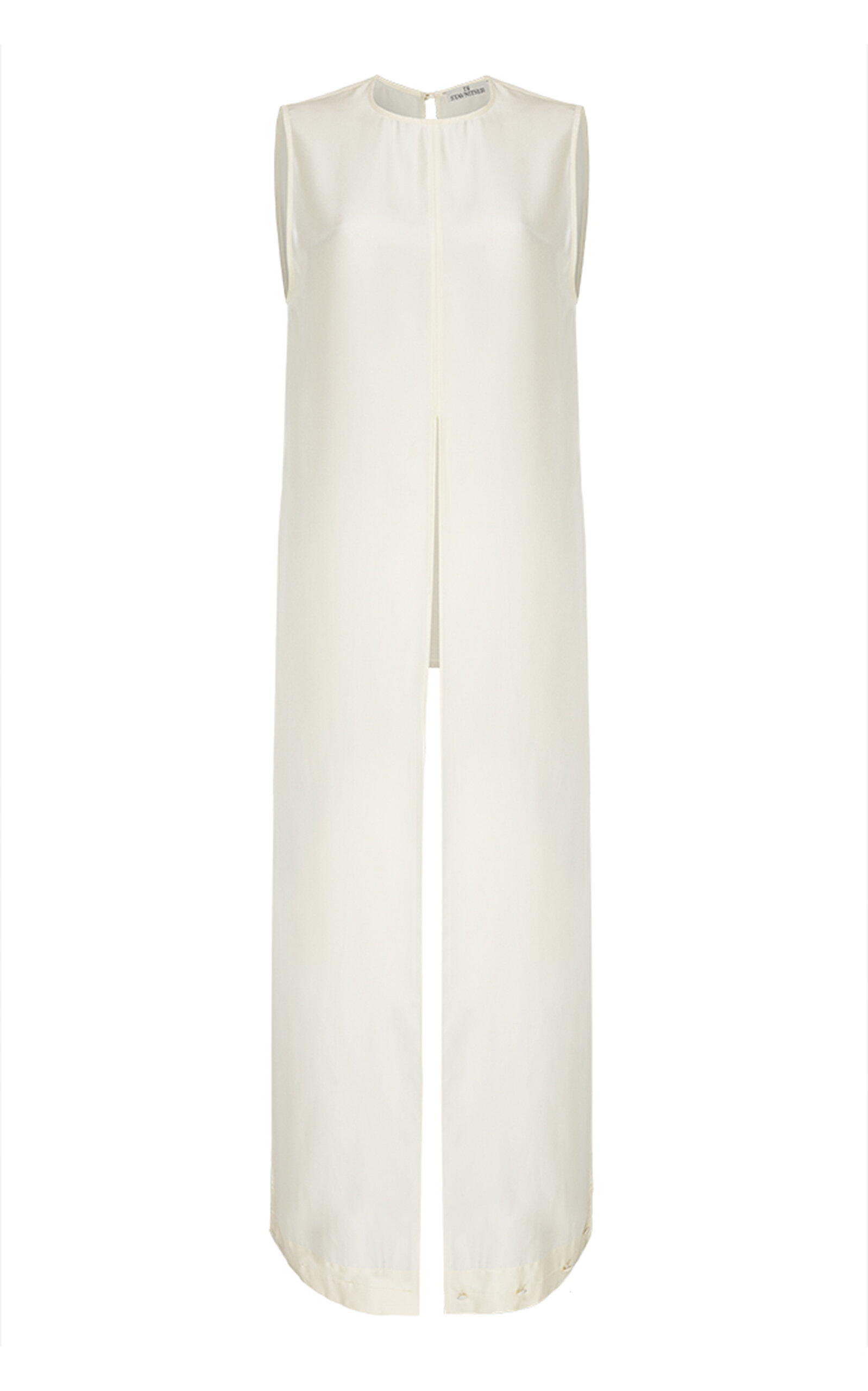 Di Stavnitser Aida Draped Silk Top In White