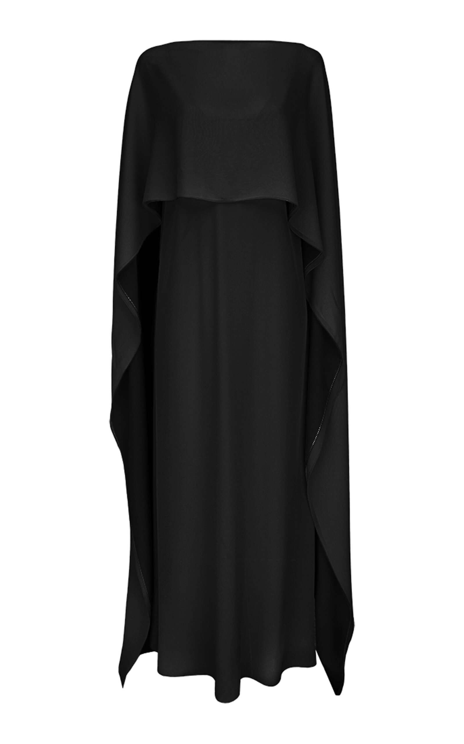Di Stavnitser Lea Silk Gown With Cape In Black