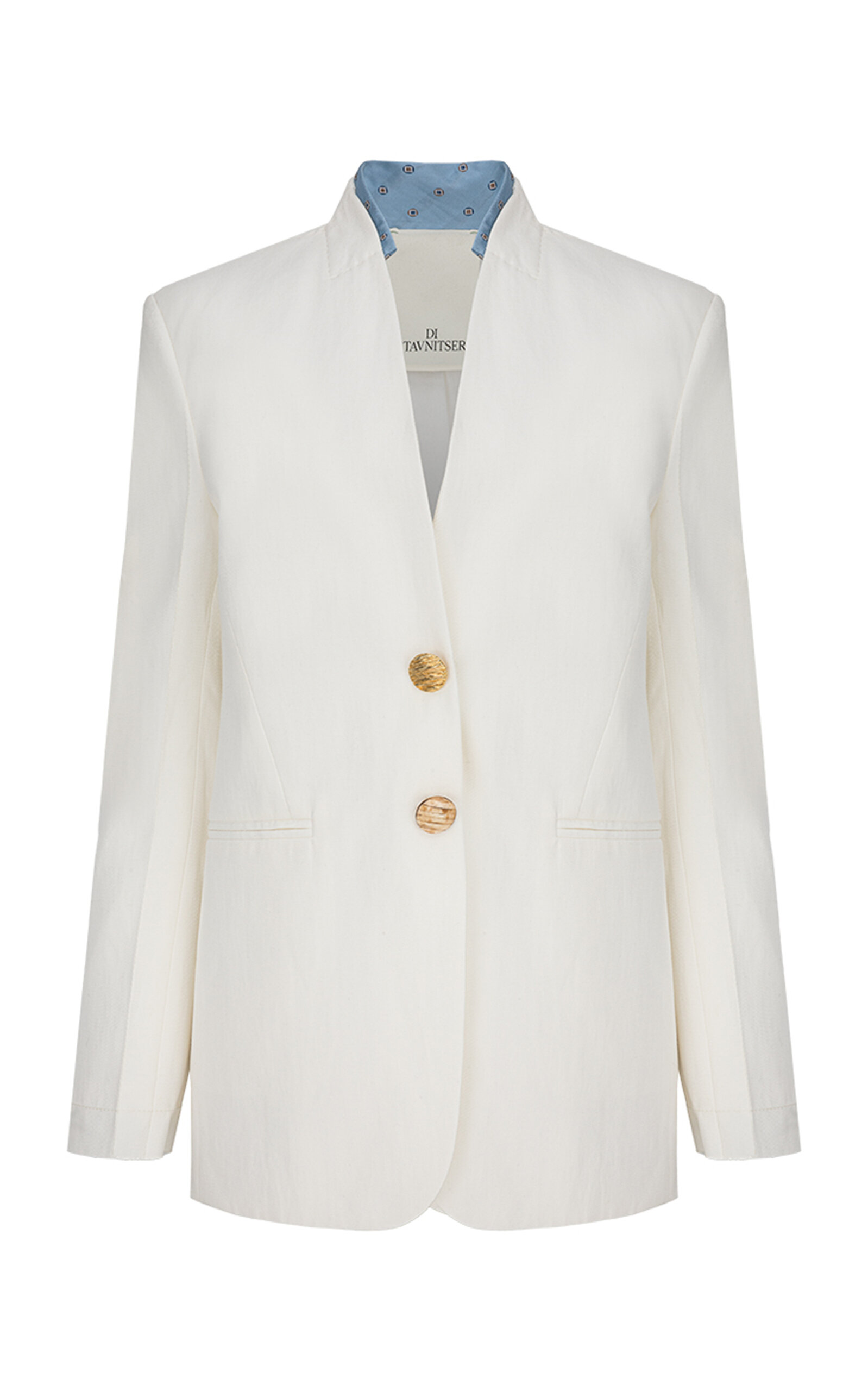 Di Stavnitser The Signature Single-breasted Cotton-linen Blazer In White