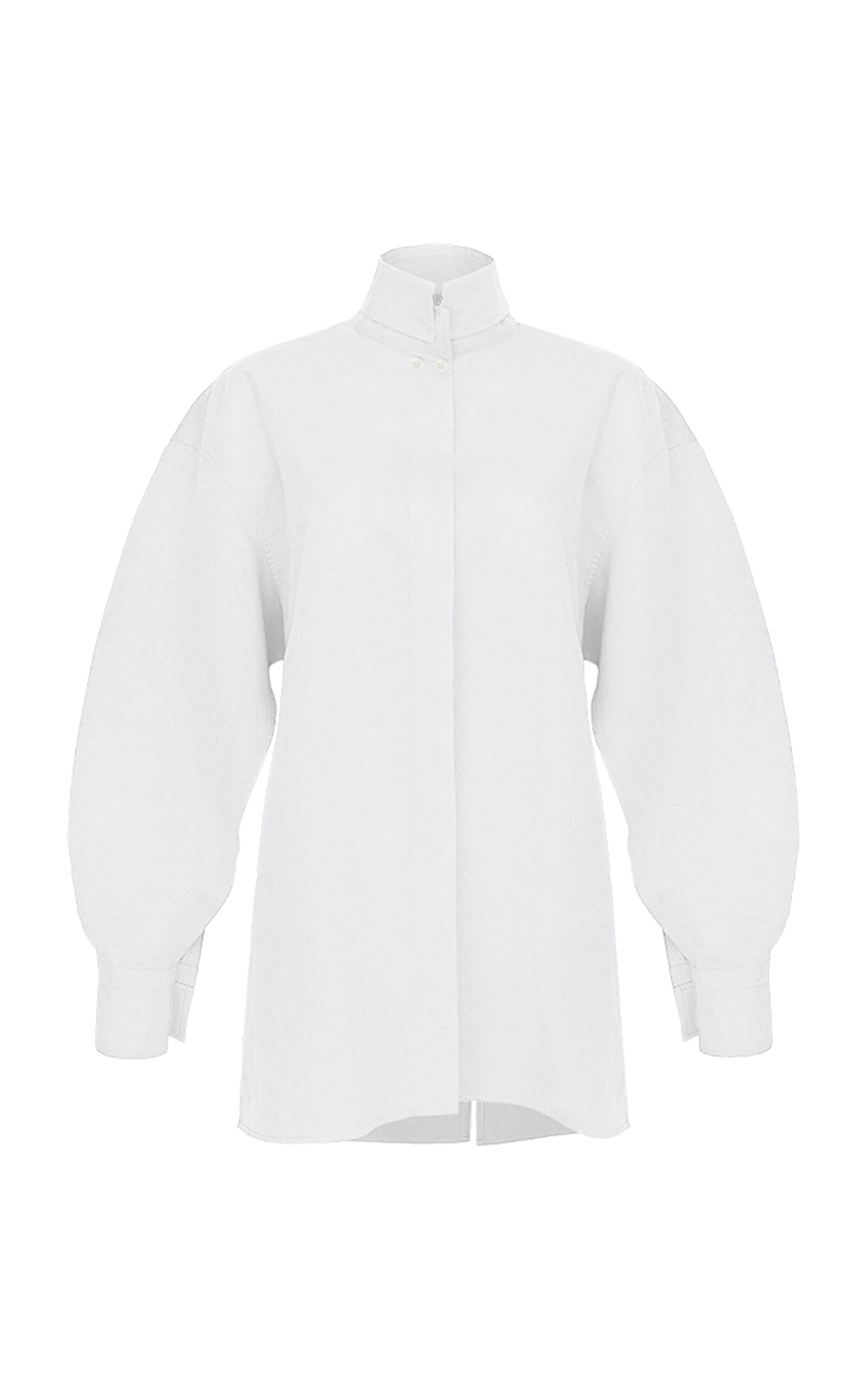 Di Stavnitser Milena High-neck Cotton Top In White