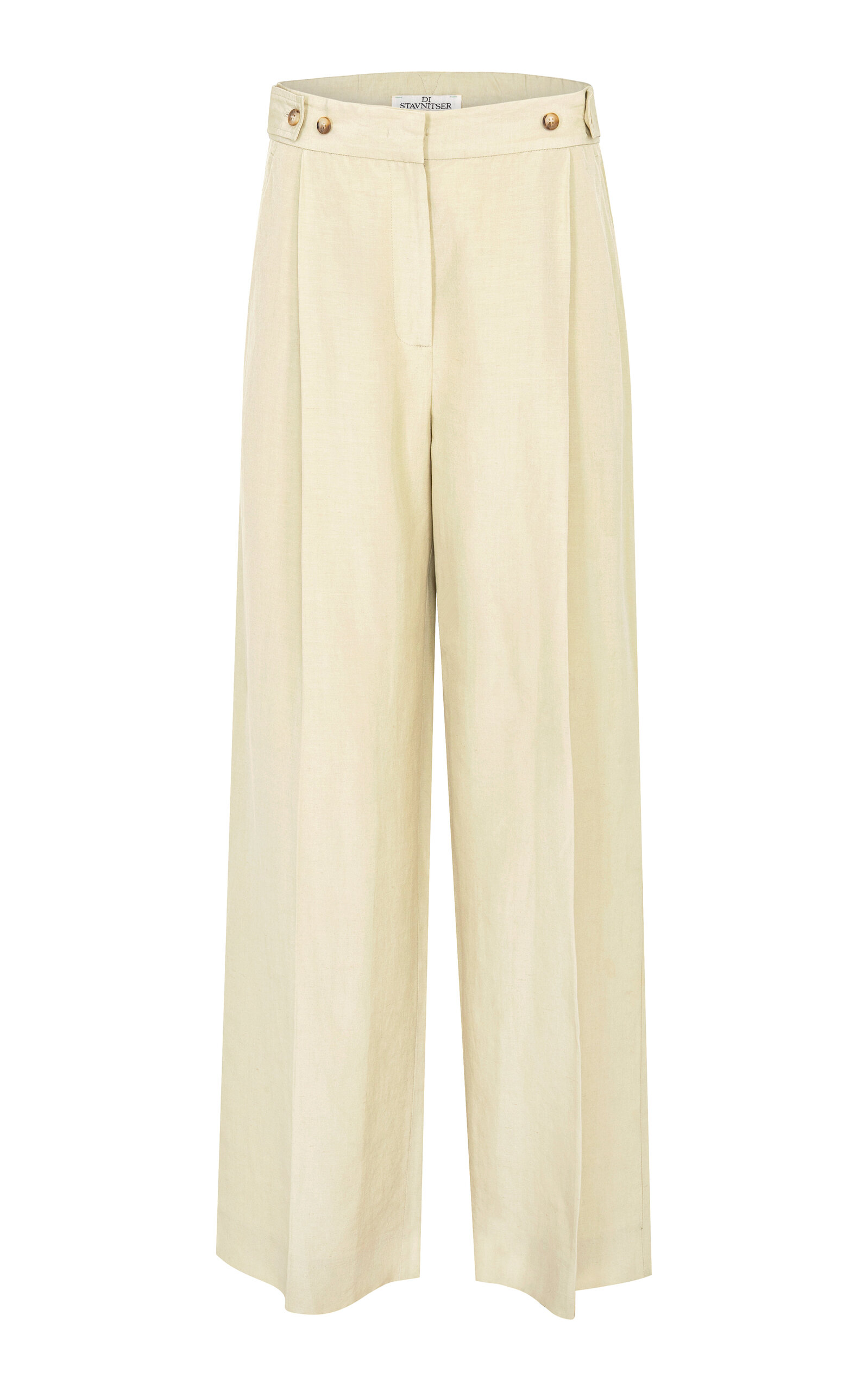 Di Stavnitser Dahlia Mid-Rise Linen-Silk Wide-Leg Pants