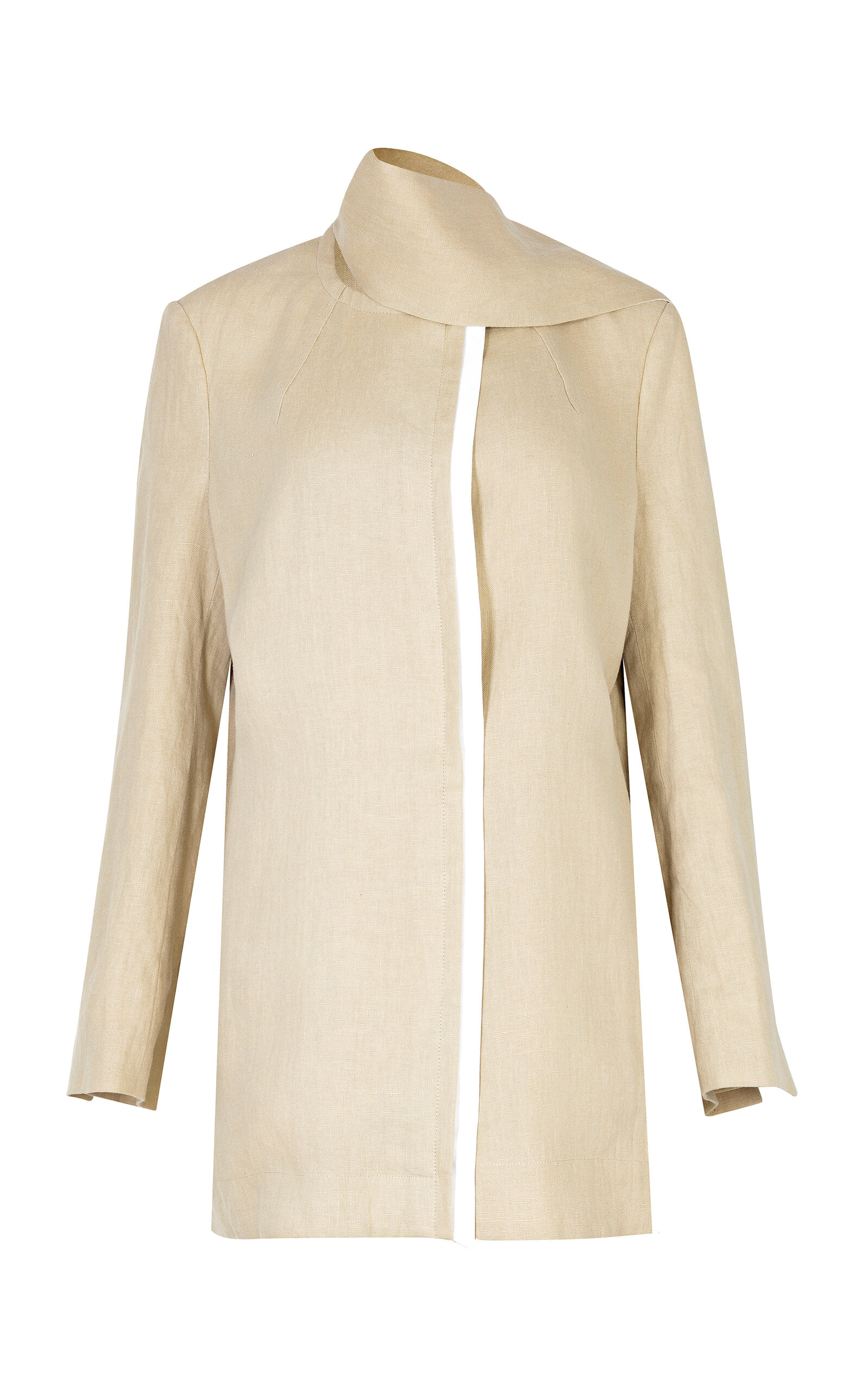 Di Stavnitser Nera Scarf-detailed Linen Jacket In Neutral