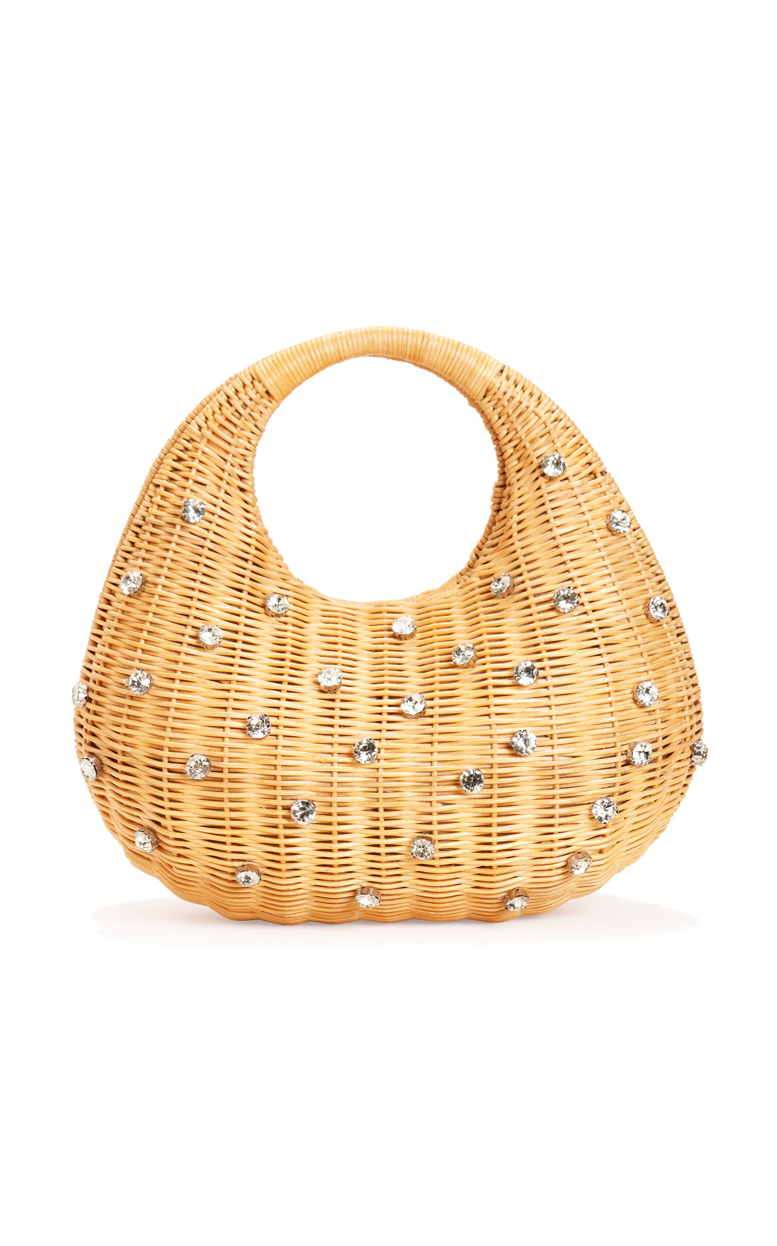 Emm Kuo Hudson Crystal-Embellished Wicker Bag