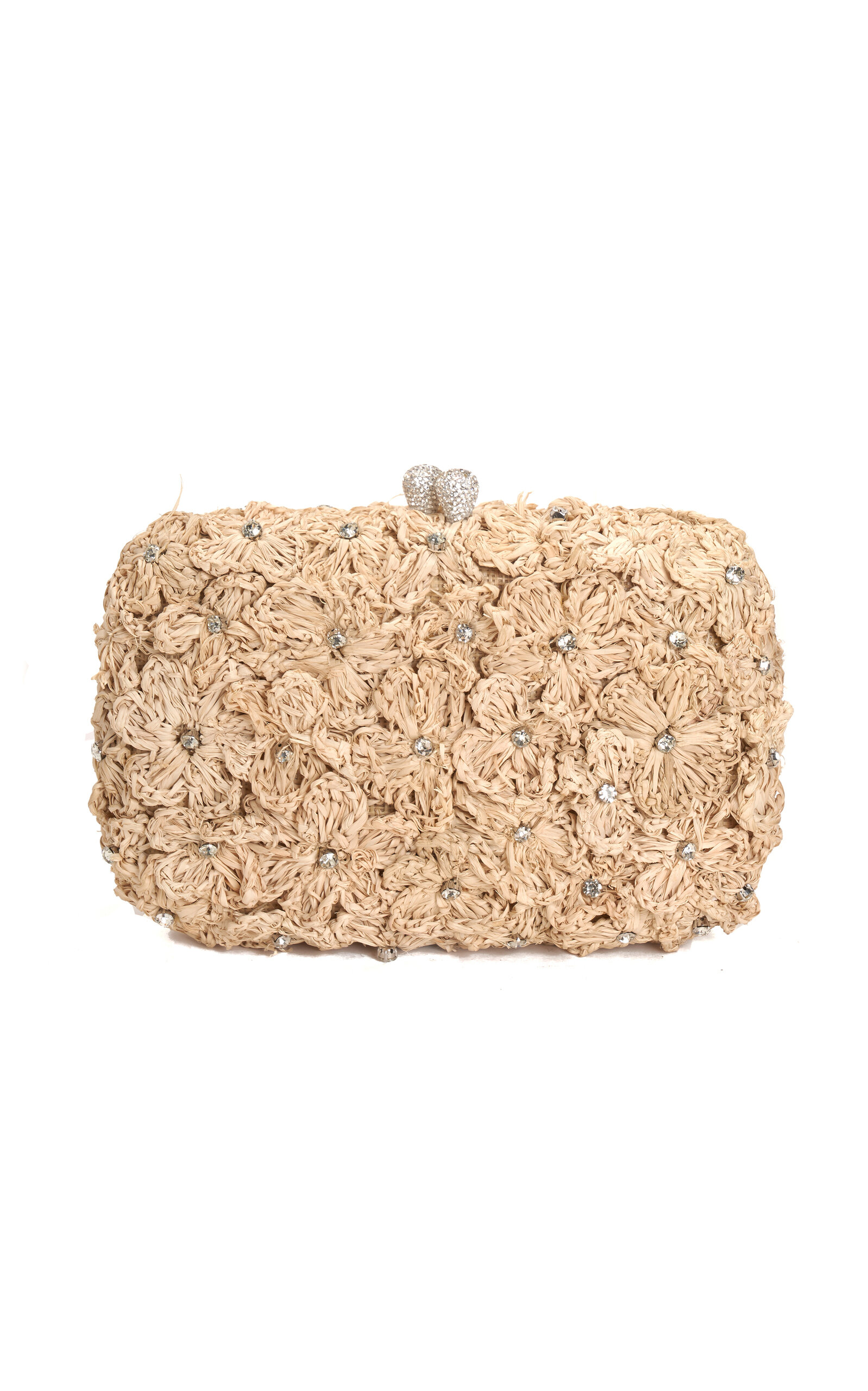 Emm Kuo Ayana Crystal-Embellished Raffia Bag