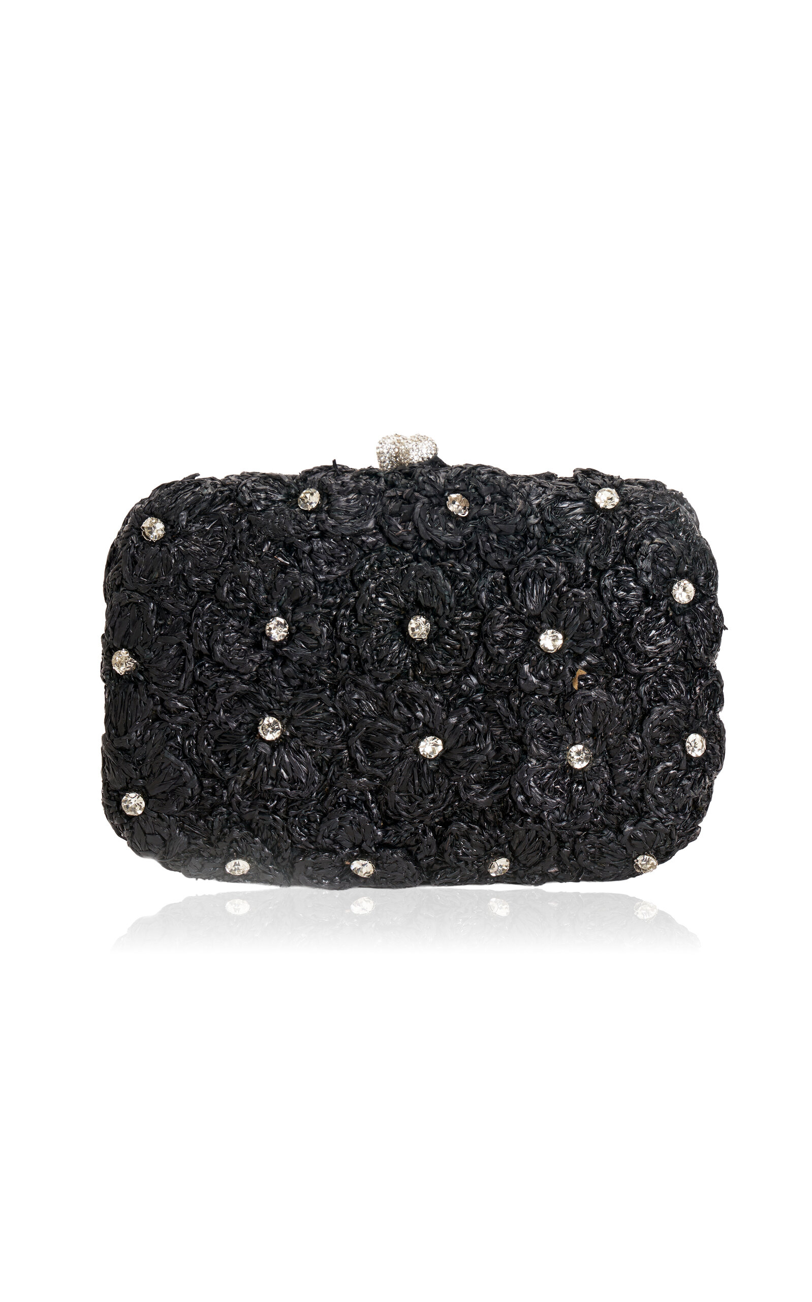 Emm Kuo Ayana Crystal-Embellished Raffia Bag
