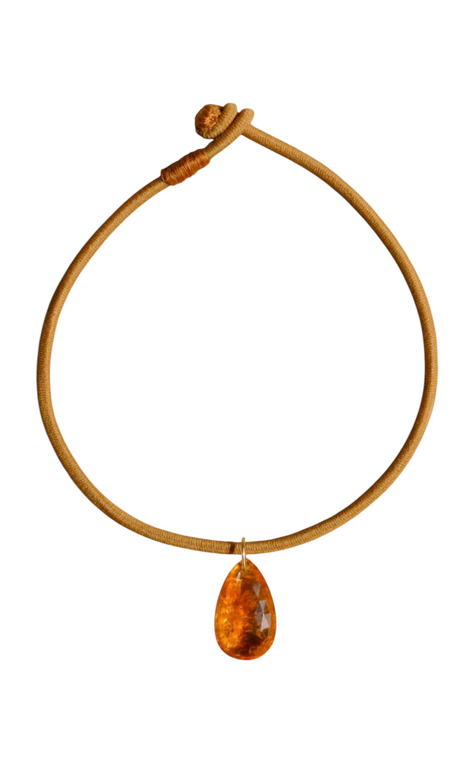 Laoli 14k Yellow Gold The Drop Cord Sunset Citrine In Brown