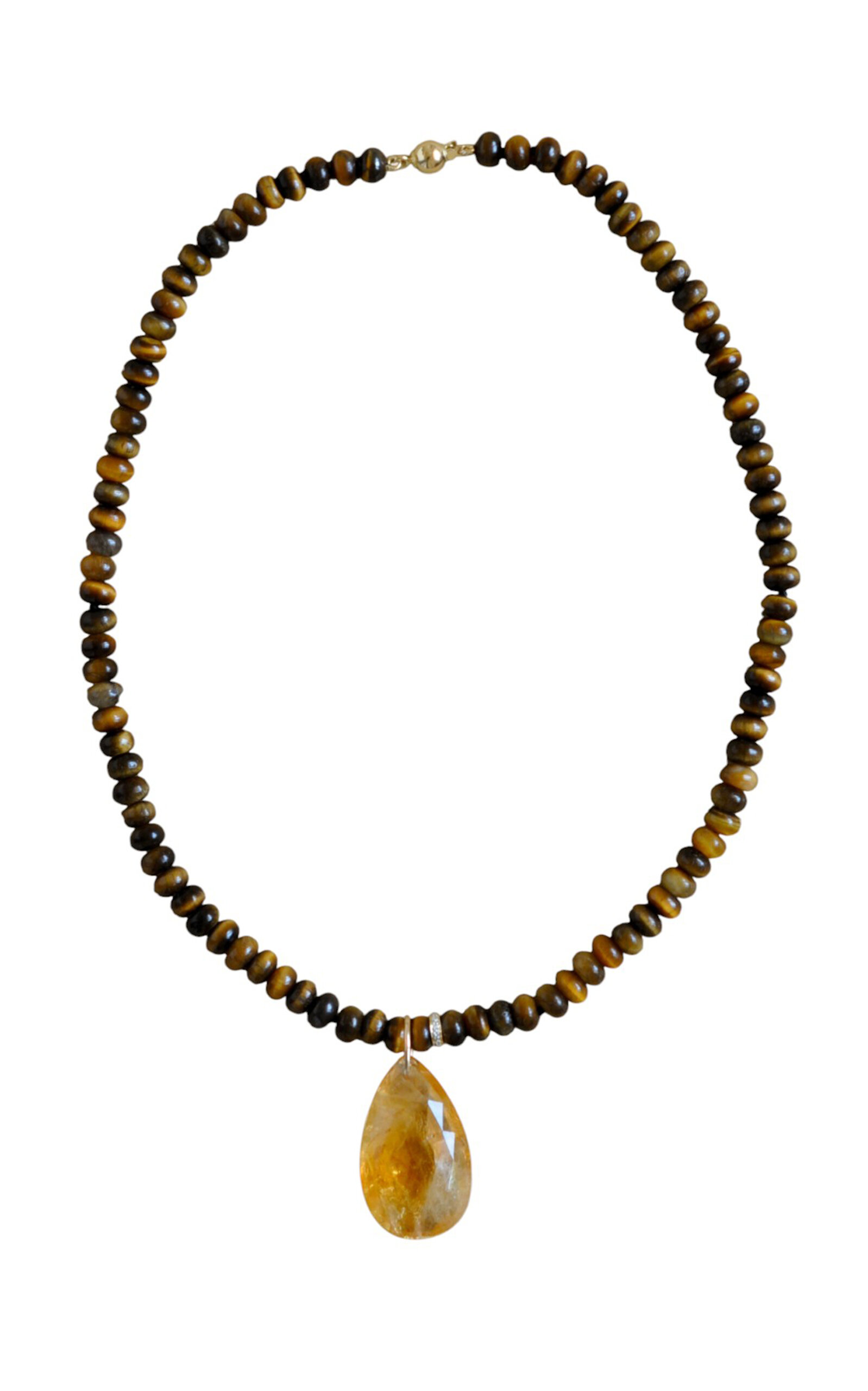 Laoli 14k And 18k Yellow Gold Sunset Tiger Eye Necklace
