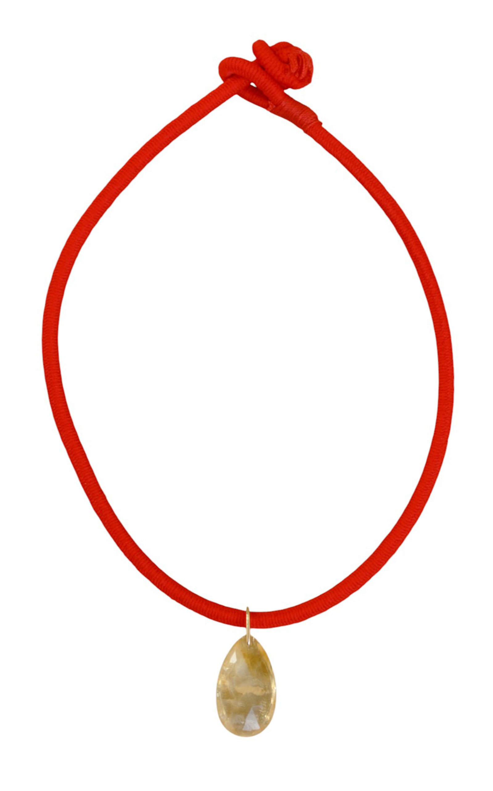 Laoli 14k Yellow Gold The Drop Cord Petite Citrine In Gold