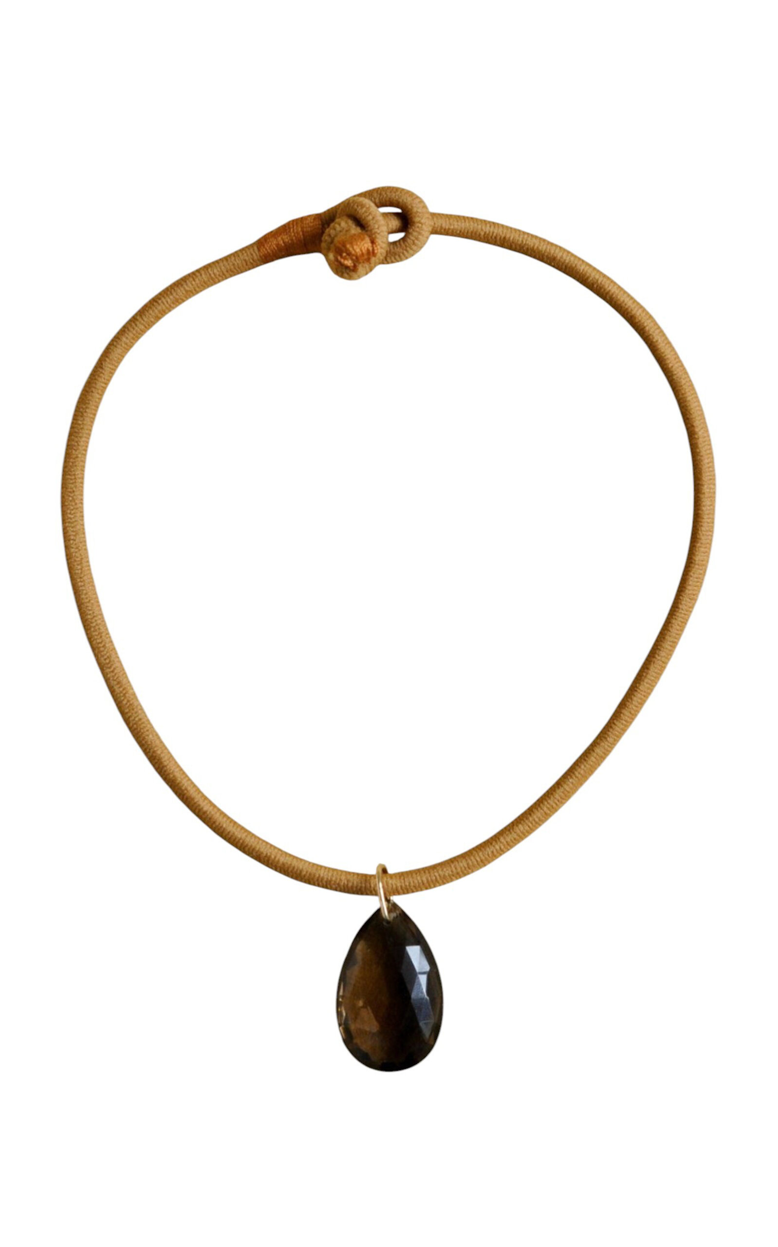 Laoli 14k Yellow Gold The Drop Cord Smoky Quartz In Brown
