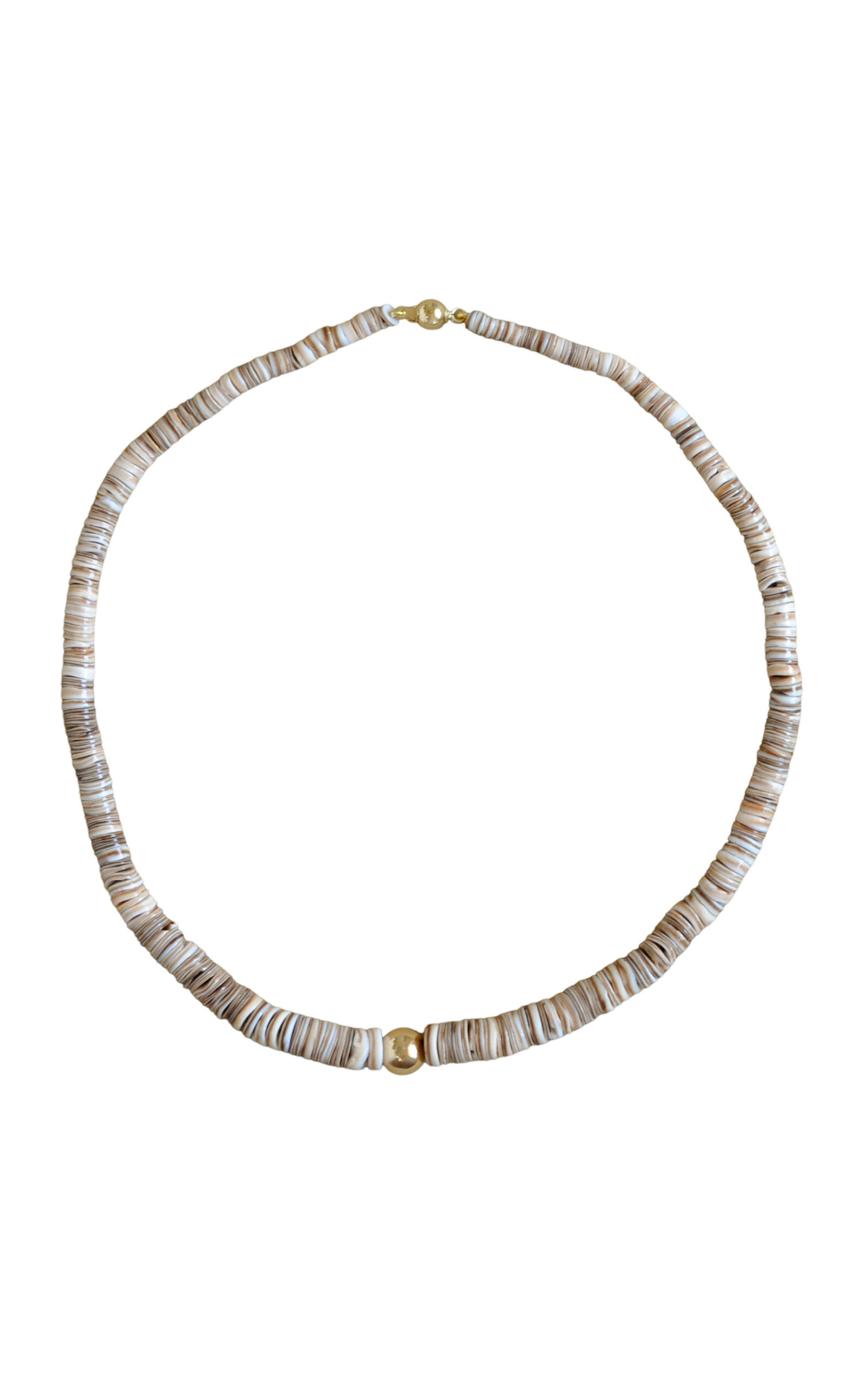 Laoli 14k And 18k Yellow Gold Multi Puka Bead Collar In Multi