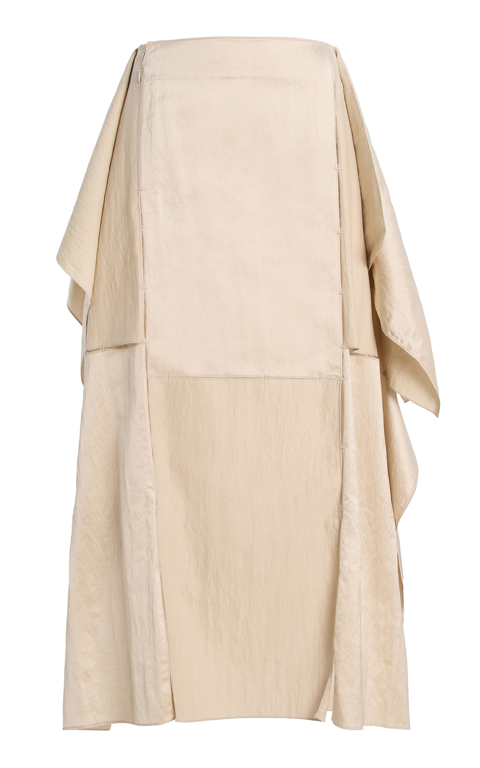 Niccolò Pasqualetti Pannello Ruffled Midi Skirt In Neutral