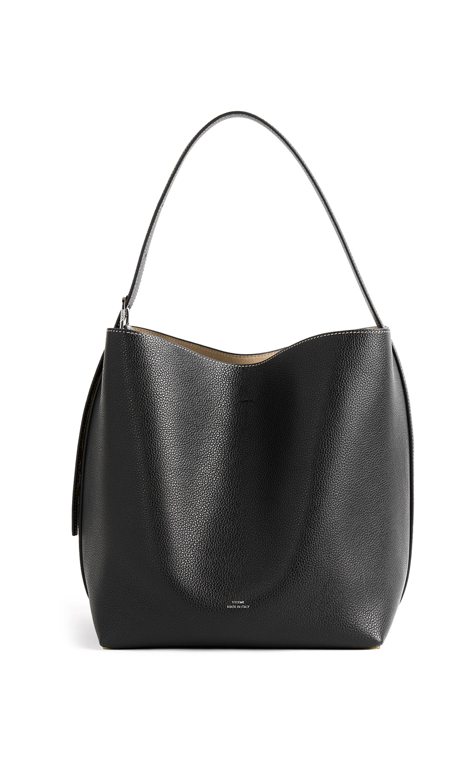Toteme Medium Belted Grained-Leather Tote Bag
