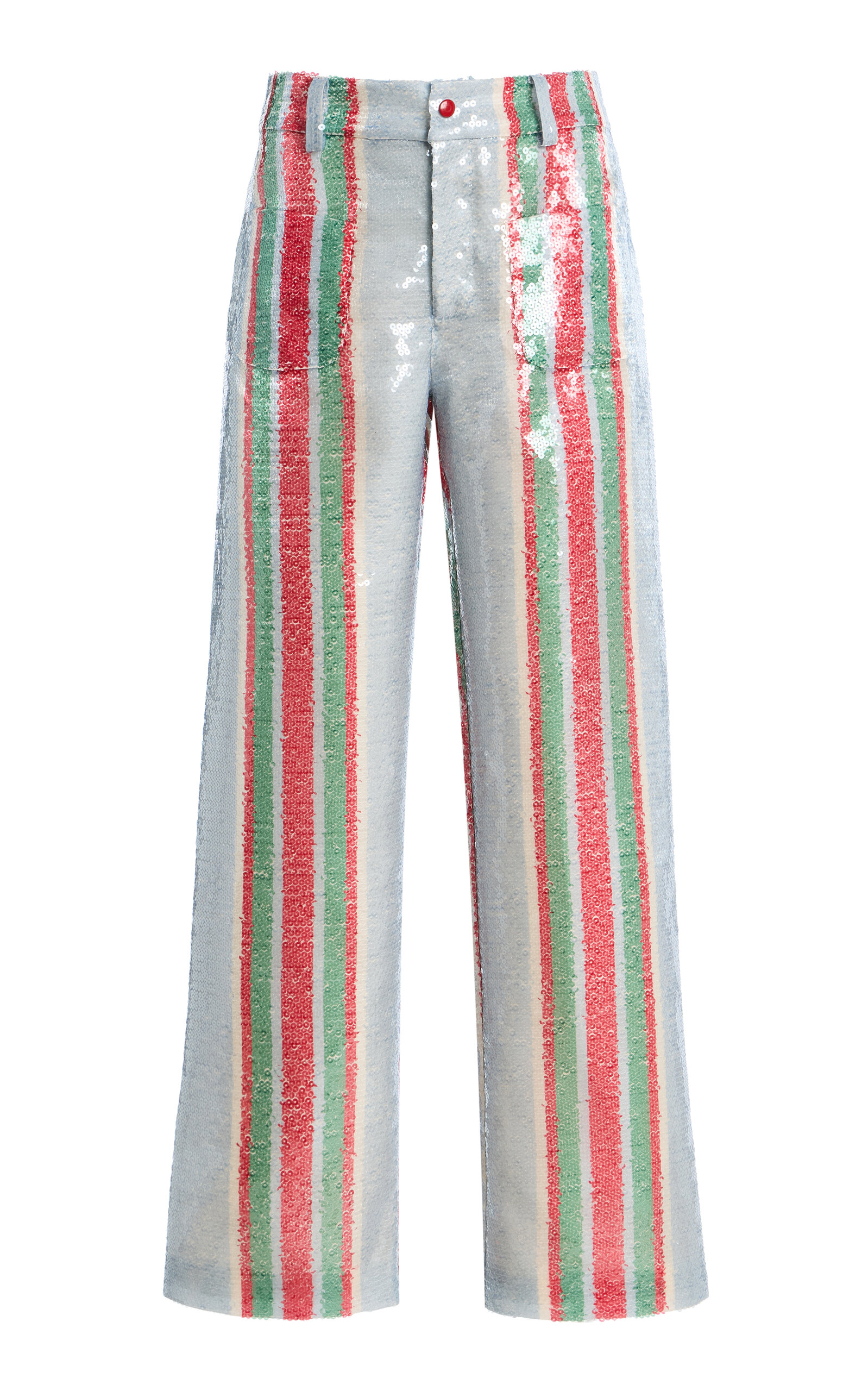 LA VESTE Exclusive La Isla Pippi Sequinned Straight-Leg Pants